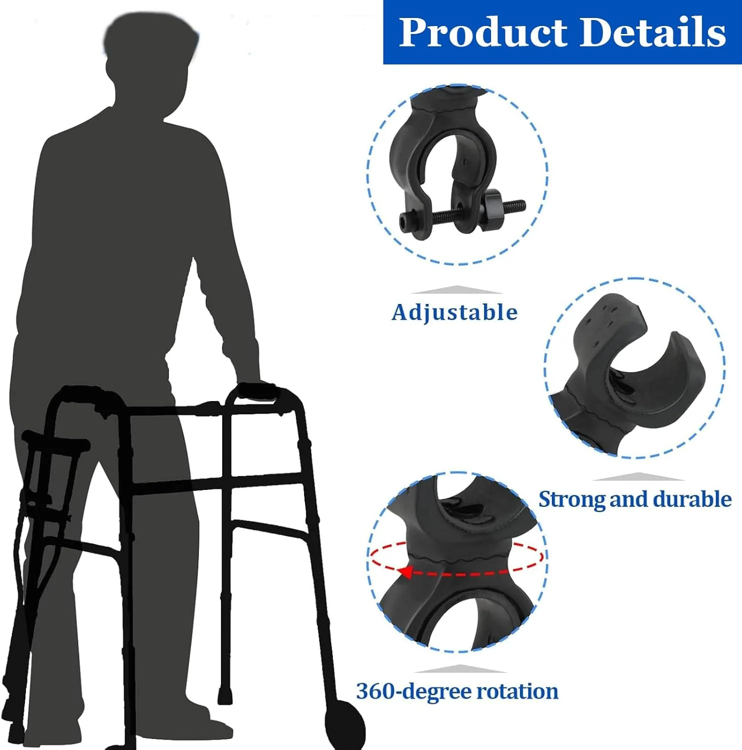 نگهدارنده عصای پیاده روی مشکی 4 عددی، نگهدارنده عصا برای اسکوتر حرکتی و ویلچر، لوازم جانبی عصا جهانی برای عصا زیر بغل و اسکوترهای حرکتی، نگهدارنده های پلاستیکی با نصب آسان نگهدارنده عصای پیاده روی مشکی 4 عددی، نگهدارنده عصا برای اسکوتر حرکتی و ویلچر، لوازم جانبی عصا جهانی برای عصا زیر بغل و اسکوترهای حرکتی، نگهدارنده های پلاستیکی با نصب آسان