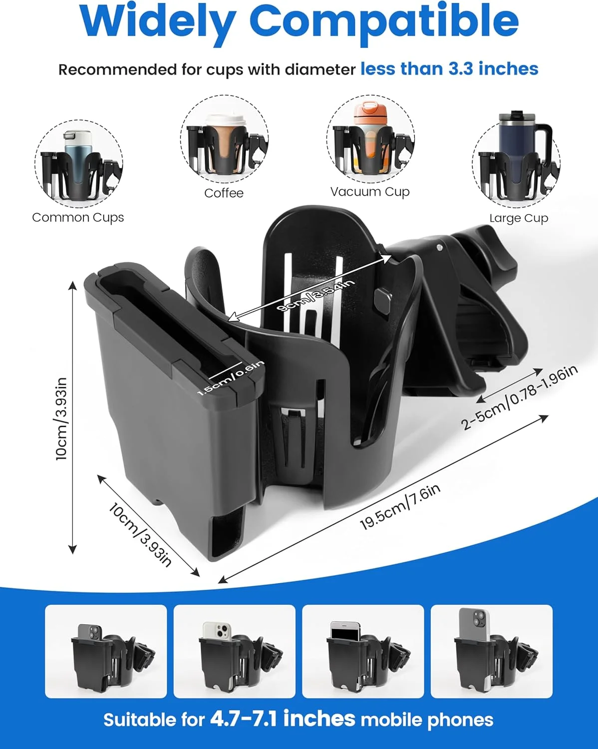 جا لیوانی ویلچر با نگهدارنده تلفن، جا لیوانی 2 در 1 واکر، گیره چرخان 360 درجه با محافظت در برابر ضربه سیلیکونی، لوازم جانبی برای رولیتور واکر با صندلی، ویلچر، واکر، کمپر، ماشین گلف جا لیوانی ویلچر با نگهدارنده تلفن، جا لیوانی 2 در 1 واکر، گیره چرخان 360 درجه با محافظت در برابر ضربه سیلیکونی، لوازم جانبی برای رولیتور واکر با صندلی، ویلچر، واکر، کمپر، ماشین گلف
