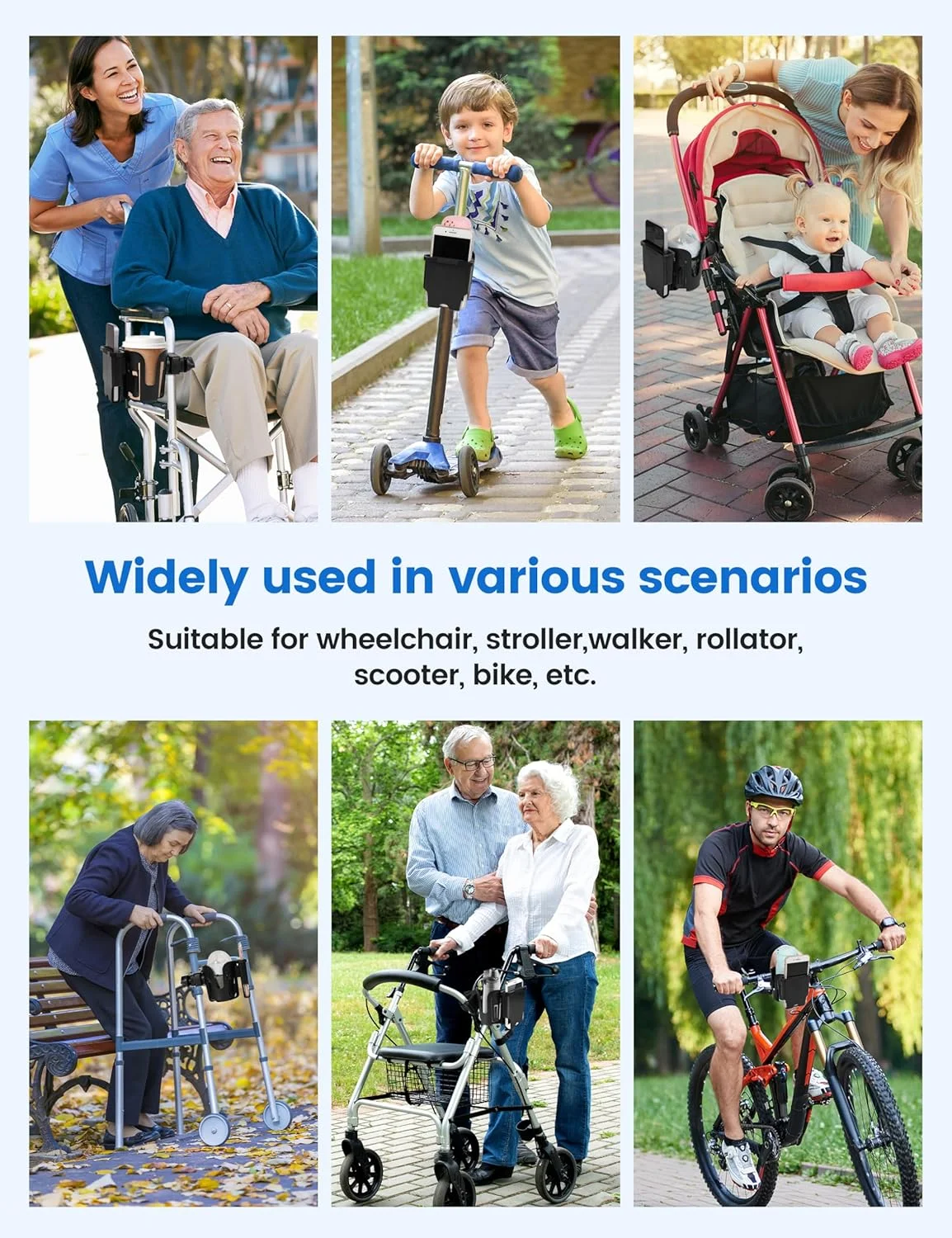 جا لیوانی ویلچر با نگهدارنده تلفن، جا لیوانی 2 در 1 واکر، گیره چرخان 360 درجه با محافظت در برابر ضربه سیلیکونی، لوازم جانبی برای رولیتور واکر با صندلی، ویلچر، واکر، کمپر، ماشین گلف جا لیوانی ویلچر با نگهدارنده تلفن، جا لیوانی 2 در 1 واکر، گیره چرخان 360 درجه با محافظت در برابر ضربه سیلیکونی، لوازم جانبی برای رولیتور واکر با صندلی، ویلچر، واکر، کمپر، ماشین گلف