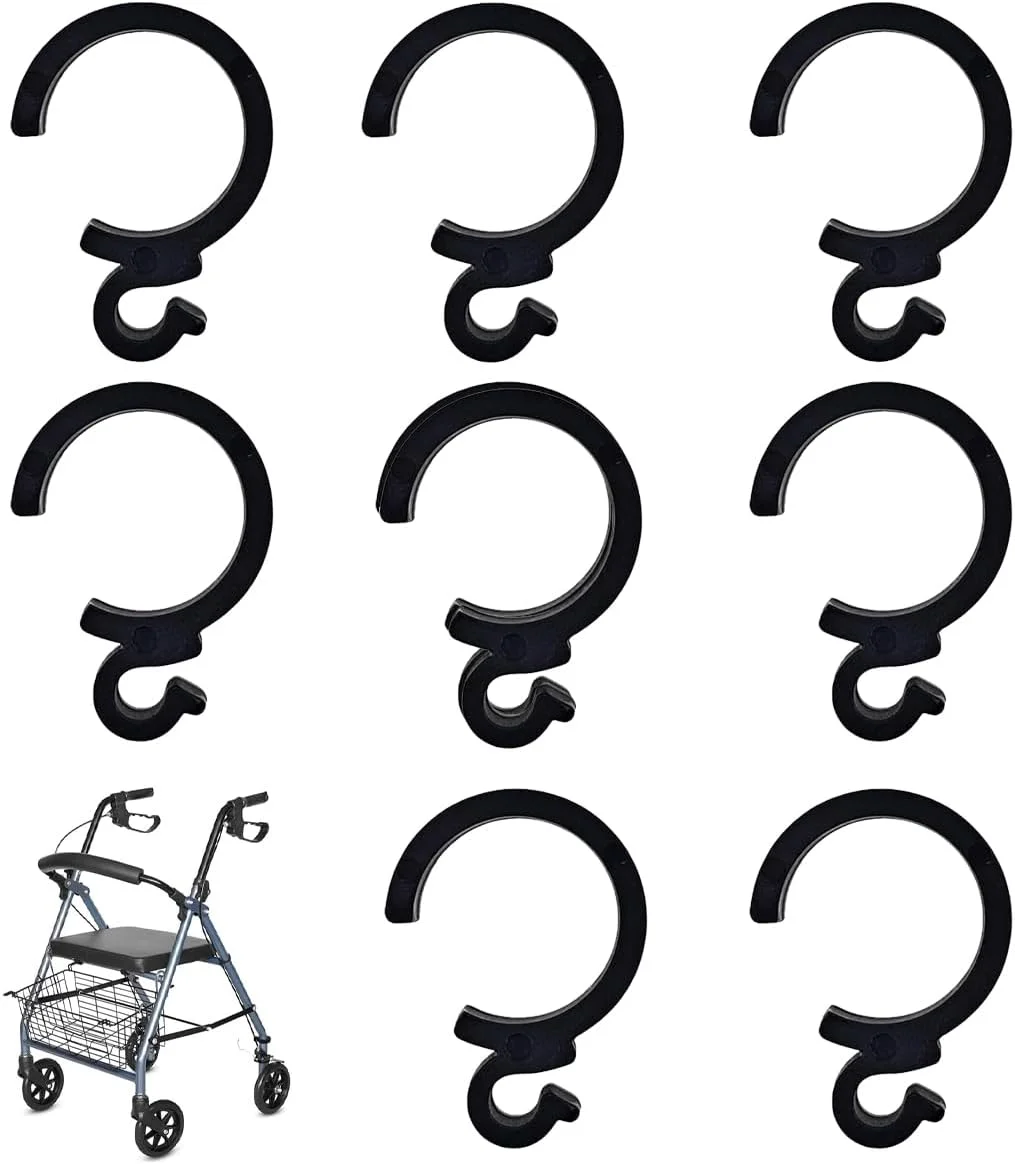 گیره ترمز برای واکر، نگهدارنده دسته ترمز، لوازم جانبی قطعات جایگزین رولیتور برای ویلچر رولیتور (مشکی، 6 عدد)