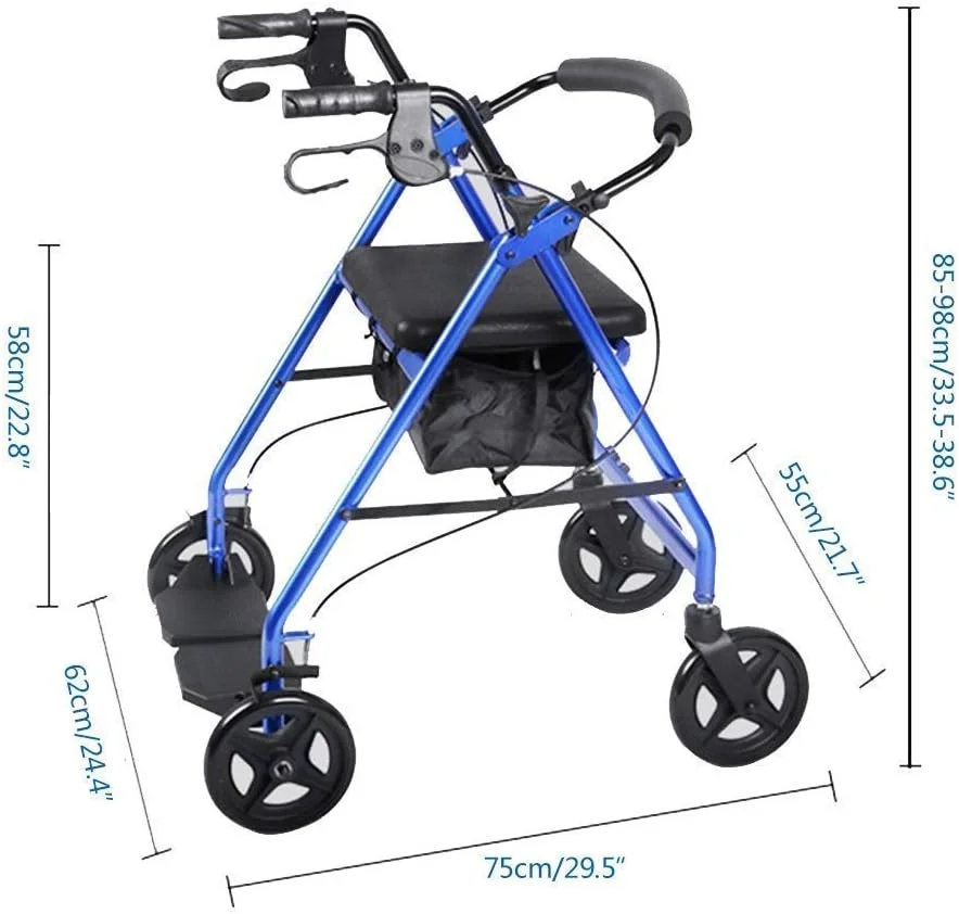 واکر، رولیتور واکر سنگین با صندلی، واکر چرخ دار آلومینیومی تاشو با چرخ، رولیتور تاشو برای سالمندان، 8 سطح با یک سورپرایز کوچک واکر، رولیتور واکر سنگین با صندلی، واکر چرخ دار آلومینیومی تاشو با چرخ، رولیتور تاشو برای سالمندان، 8 سطح با یک سورپرایز کوچک