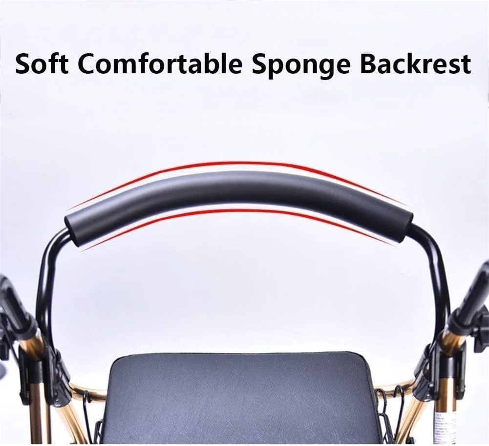 4 Wheel Rollator Walker with Padded Seat,Lockable Brakes,Ergonomic Handles,and Shopping Basket,for Limited Mobility Aid Elderly 4 Wheel Rollator Walker with Padded Seat,Lockable Brakes,Ergonomic Handles,and Shopping Basket,for Limited Mobility Aid Elderly