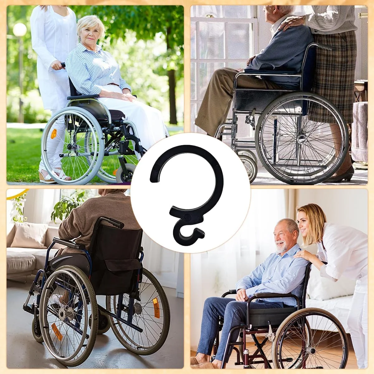 گیره ترمز برای واکر، نگهدارنده دسته ترمز، لوازم جانبی قطعات جایگزین رولیتور برای ویلچر رولیتور (مشکی، 6 عدد)