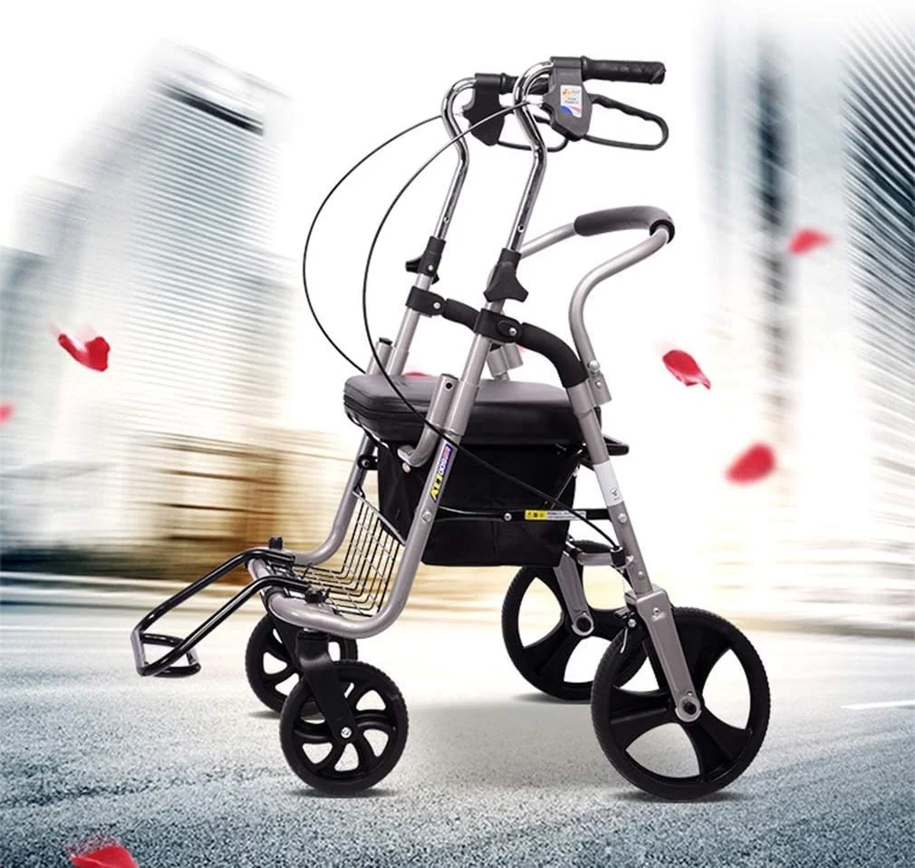 واکر رولیتور، واکر چرخ دار با حالت ایستاده، واکر آلومینیومی سبک وزن، واکر رولیتور قابل حمل برای سالمندان، خاکستری واکر رولیتور، واکر چرخ دار با حالت ایستاده، واکر آلومینیومی سبک وزن، واکر رولیتور قابل حمل برای سالمندان، خاکستری