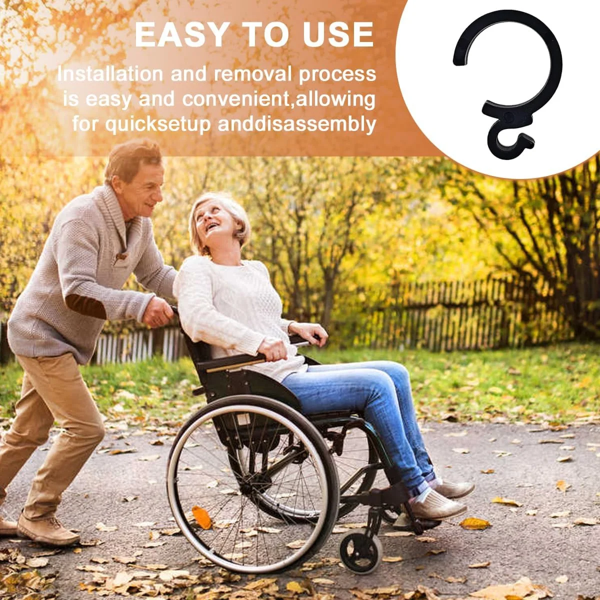 گیره ترمز برای واکر، نگهدارنده دسته ترمز، لوازم جانبی قطعات جایگزین رولیتور برای ویلچر رولیتور (مشکی، 6 عدد)