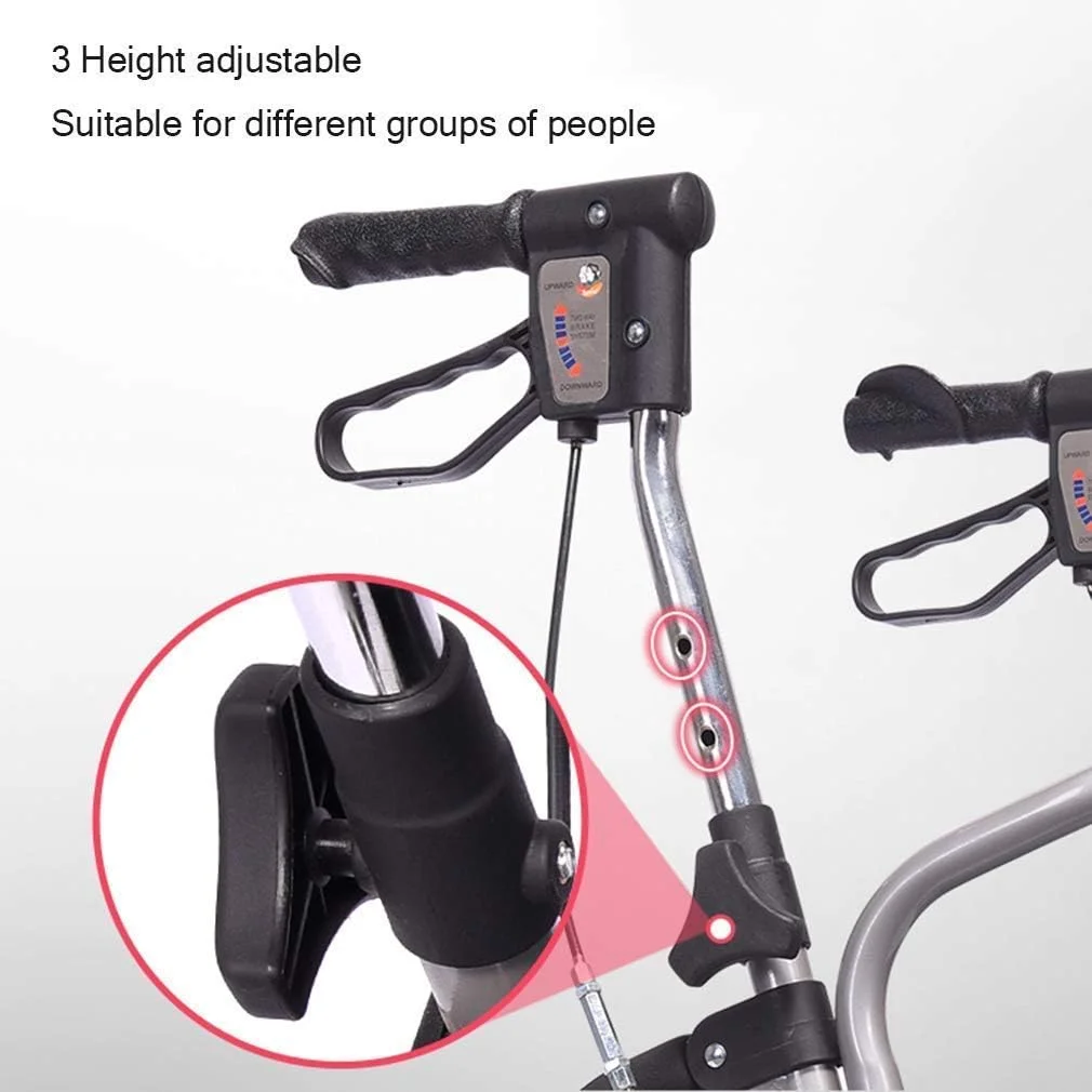 واکر رولیتور، واکر چرخ دار با حالت ایستاده، واکر آلومینیومی سبک وزن، واکر رولیتور قابل حمل برای سالمندان، خاکستری واکر رولیتور، واکر چرخ دار با حالت ایستاده، واکر آلومینیومی سبک وزن، واکر رولیتور قابل حمل برای سالمندان، خاکستری