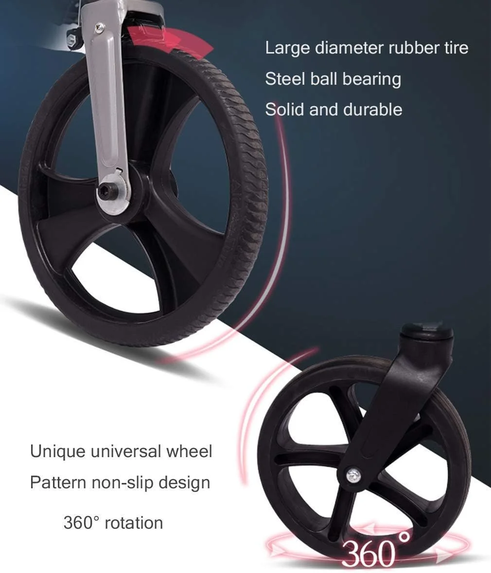 واکر رولیتور، واکر چرخ دار با حالت ایستاده، واکر آلومینیومی سبک وزن، واکر رولیتور قابل حمل برای سالمندان، خاکستری واکر رولیتور، واکر چرخ دار با حالت ایستاده، واکر آلومینیومی سبک وزن، واکر رولیتور قابل حمل برای سالمندان، خاکستری