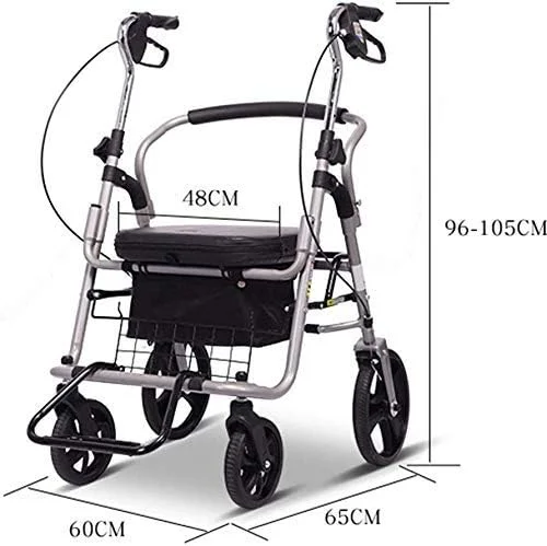 واکر رولیتور، واکر چرخ دار با حالت ایستاده، واکر آلومینیومی سبک وزن، واکر رولیتور قابل حمل برای سالمندان، خاکستری واکر رولیتور، واکر چرخ دار با حالت ایستاده، واکر آلومینیومی سبک وزن، واکر رولیتور قابل حمل برای سالمندان، خاکستری