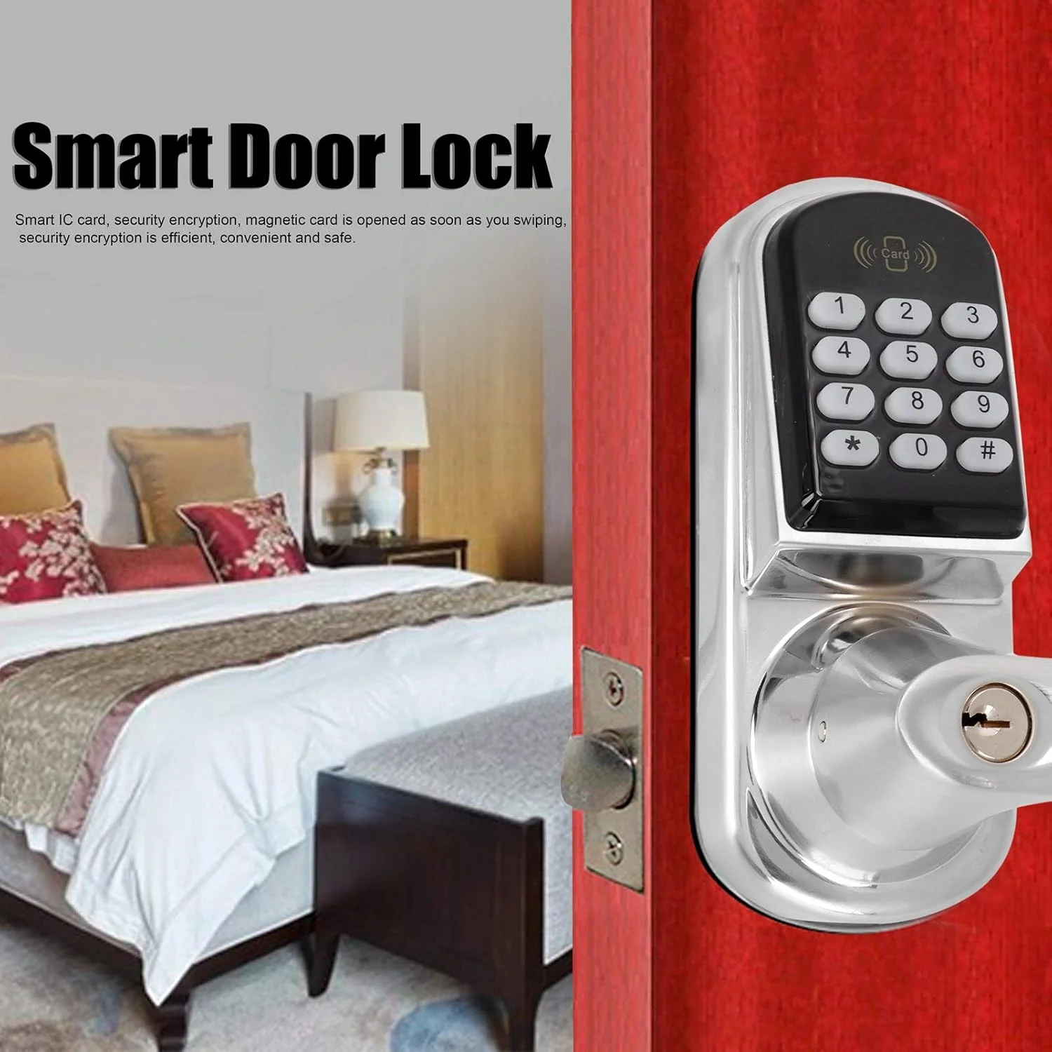 قفل درب هوشمند JACOJE، قفل القایی الکترونیکی، سخت افزار درب رمز عبور نامعتبر مناسب ضد دید زدن برای رستوران ها ساختمان های اداری درب های ضد سرقت قفل درب هوشمند JACOJE، قفل القایی الکترونیکی، سخت افزار درب رمز عبور نامعتبر مناسب ضد دید زدن برای رستوران ها ساختمان های اداری درب های ضد سرقت