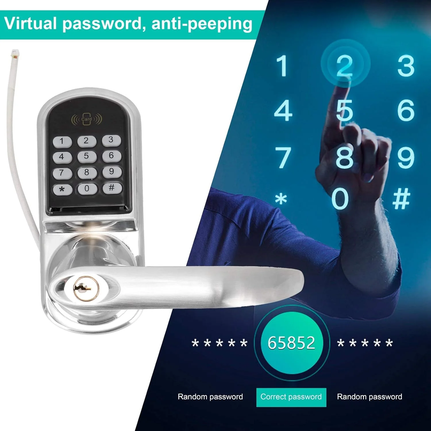 قفل درب هوشمند JACOJE، قفل القایی الکترونیکی، سخت افزار درب رمز عبور نامعتبر مناسب ضد دید زدن برای رستوران ها ساختمان های اداری درب های ضد سرقت قفل درب هوشمند JACOJE، قفل القایی الکترونیکی، سخت افزار درب رمز عبور نامعتبر مناسب ضد دید زدن برای رستوران ها ساختمان های اداری درب های ضد سرقت