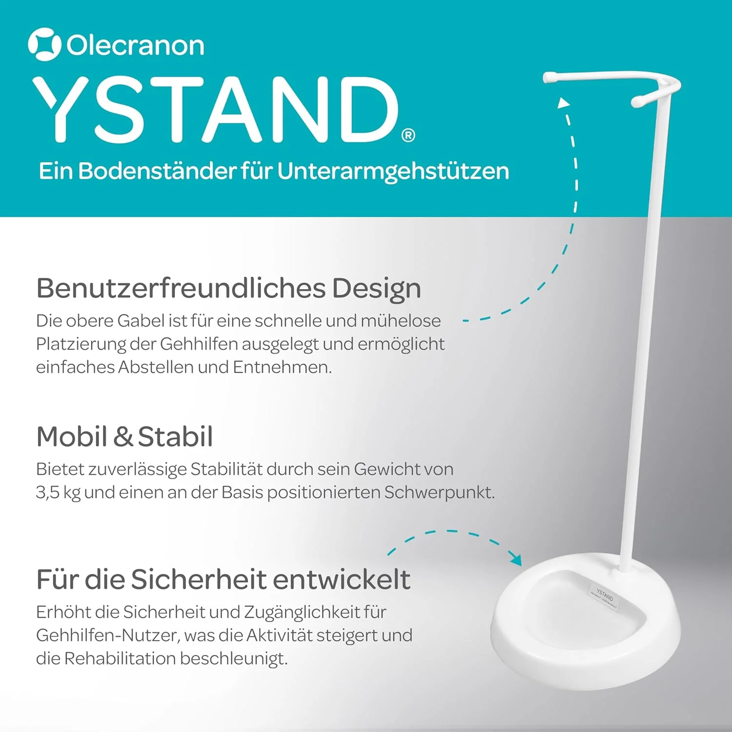 پایه عصا زیر بغل YSTAND - نگهدارنده 62 سانتی متری، نگهدارنده عصا - استفاده آسان از براکت ها برای عصا های پیاده روی و عصا زیر بغل، لوازم جانبی عصا پایه عصا زیر بغل YSTAND - نگهدارنده 62 سانتی متری، نگهدارنده عصا - استفاده آسان از براکت ها برای عصا های پیاده روی و عصا زیر بغل، لوازم جانبی عصا