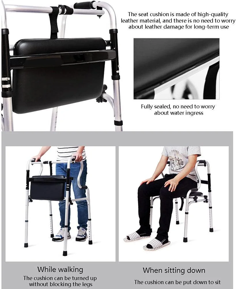 واکر سالمندان Zxqiang، تکیه گاه بازو، عصا کمکی سالمندان، ترولی سالمندان، تمرین چند منظوره اندام تحتانی، 8 سطح تنظیم ارتفاع، با کیف نگهداری، دو چرخ با بالشتک واکر سالمندان Zxqiang، تکیه گاه بازو، عصا کمکی سالمندان، ترولی سالمندان، تمرین چند منظوره اندام تحتانی، 8 سطح تنظیم ارتفاع، با کیف نگهداری، دو چرخ با بالشتک