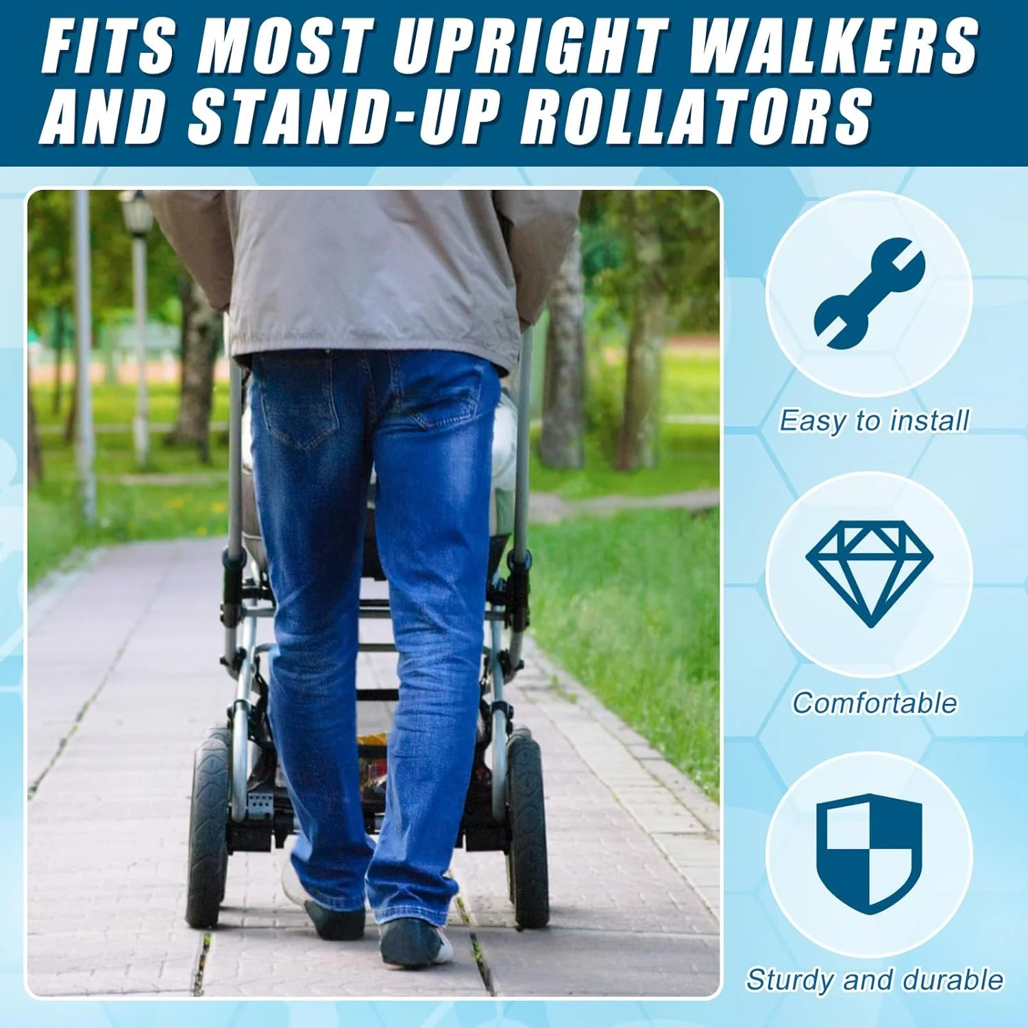 یوجهو 2 عدد پد زیر بغل رولیتور، پدهای ساعد واکر ایستاده مشکی، لوازم جانبی رولیتور ایستاده، نرم و راحت برای سالمندان یوجهو 2 عدد پد زیر بغل رولیتور، پدهای ساعد واکر ایستاده مشکی، لوازم جانبی رولیتور ایستاده، نرم و راحت برای سالمندان