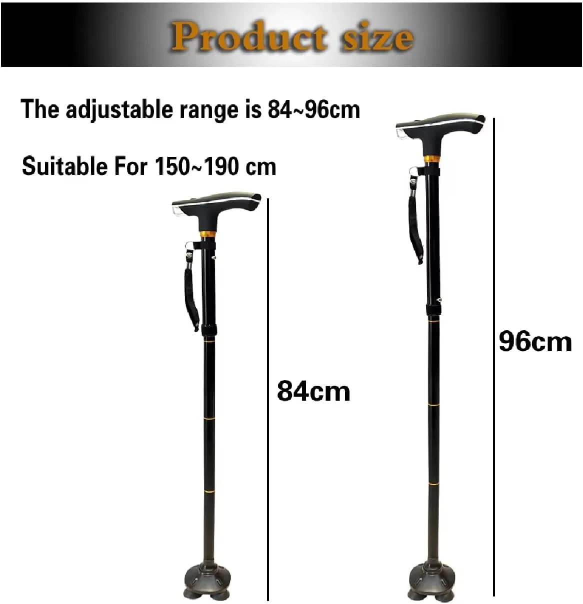 عصای تاشو و جمعشونده YU WELL برای استفادهی مشترک، مقاوم در برابر سایش، دارای پد ضد لغزش، عصای سالمندان با اصول مکانیک بدن، عصای جادویی نهایی با چراغ LED عصای تاشو و جمعشونده YU WELL برای استفادهی مشترک، مقاوم در برابر سایش، دارای پد ضد لغزش، عصای سالمندان با اصول مکانیک بدن، عصای جادویی نهایی با چراغ LED