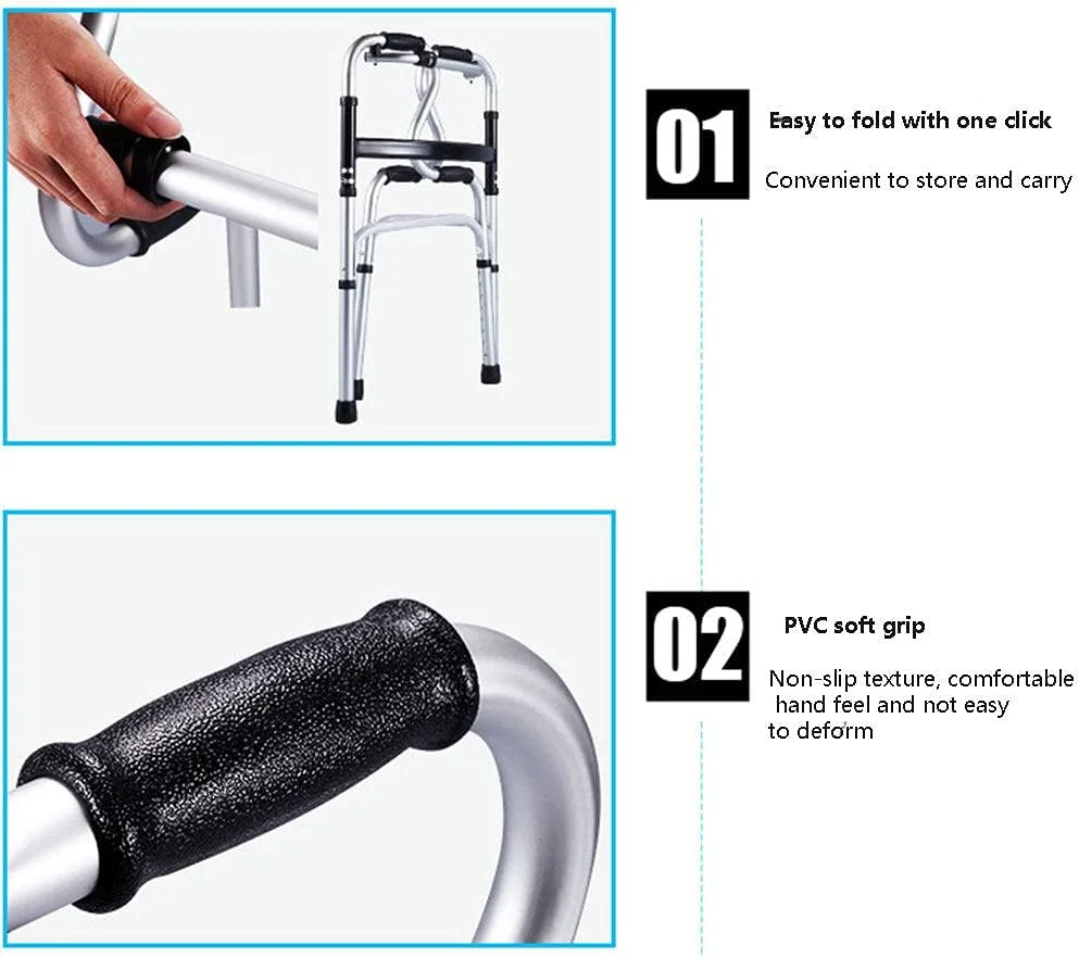 واکر سالمندان Zxqiang، تکیه گاه بازو، عصا کمکی سالمندان، ترولی سالمندان، تمرین چند منظوره اندام تحتانی، 8 سطح تنظیم ارتفاع، با کیف نگهداری، دو چرخ با بالشتک واکر سالمندان Zxqiang، تکیه گاه بازو، عصا کمکی سالمندان، ترولی سالمندان، تمرین چند منظوره اندام تحتانی، 8 سطح تنظیم ارتفاع، با کیف نگهداری، دو چرخ با بالشتک