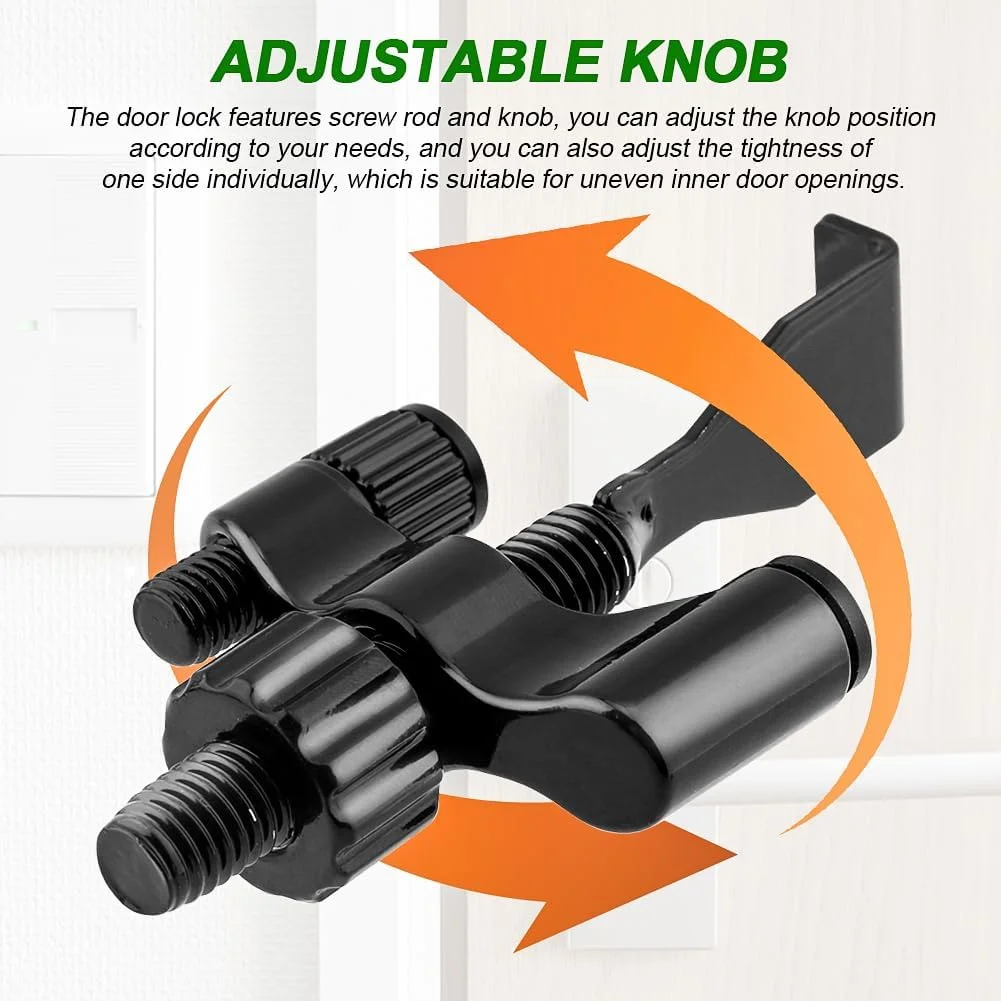 قفل درب Jaeskeclip، قفل ضد سرقت، قفل درب مسافرتی، قفل آپارتمان، قفل درب محافظ امنیت خانه از داخل برای حریم خصوصی و ایمنی بیشتر (مشکی)