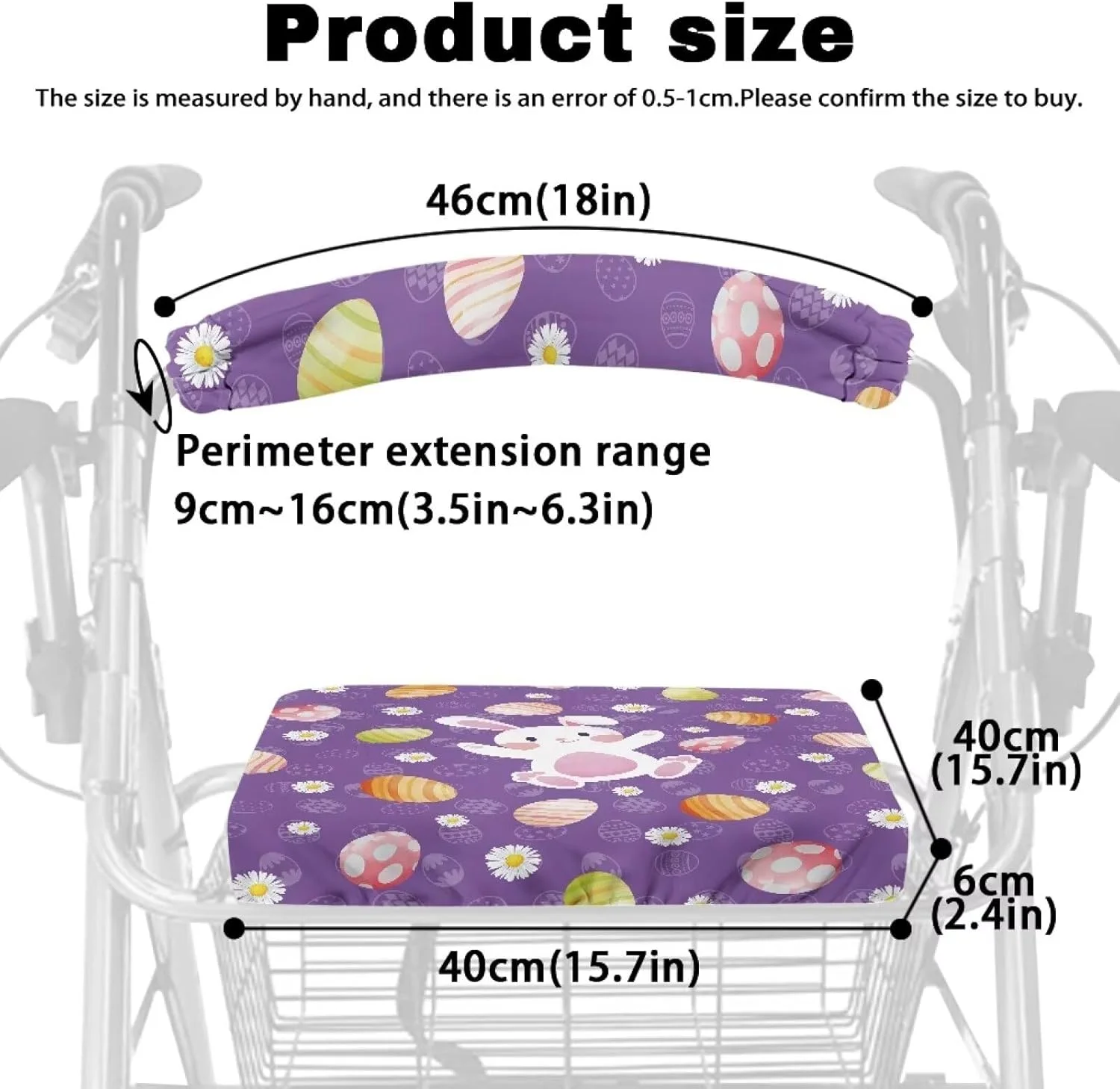 روکش صندلی واکر Zuxongsy Spot مناسب بانوان، لوازم جانبی رولیتور بنفش، روکش صندلی رولیتور با روکش پشتی تخم مرغی قابل تنظیم، کش خرگوشی الاستیک، کوسن صندلی رولیتور برای عید پاک روکش صندلی واکر Zuxongsy Spot مناسب بانوان، لوازم جانبی رولیتور بنفش، روکش صندلی رولیتور با روکش پشتی تخم مرغی قابل تنظیم، کش خرگوشی الاستیک، کوسن صندلی رولیتور برای عید پاک