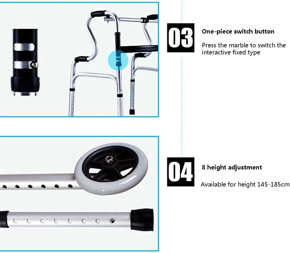 واکر سالمندان Zxqiang، تکیه گاه بازو، عصا کمکی سالمندان، ترولی سالمندان، تمرین چند منظوره اندام تحتانی، 8 سطح تنظیم ارتفاع، با کیف نگهداری، دو چرخ با بالشتک واکر سالمندان Zxqiang، تکیه گاه بازو، عصا کمکی سالمندان، ترولی سالمندان، تمرین چند منظوره اندام تحتانی، 8 سطح تنظیم ارتفاع، با کیف نگهداری، دو چرخ با بالشتک