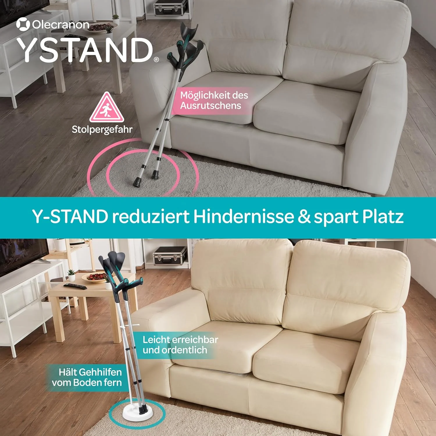 پایه عصا زیر بغل YSTAND - نگهدارنده 62 سانتی متری، نگهدارنده عصا - استفاده آسان از براکت ها برای عصا های پیاده روی و عصا زیر بغل، لوازم جانبی عصا پایه عصا زیر بغل YSTAND - نگهدارنده 62 سانتی متری، نگهدارنده عصا - استفاده آسان از براکت ها برای عصا های پیاده روی و عصا زیر بغل، لوازم جانبی عصا