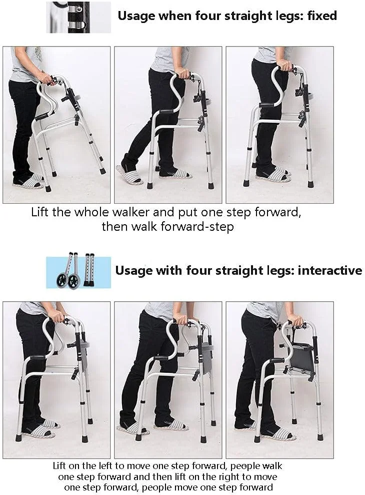 واکر سالمندان Zxqiang، تکیه گاه بازو، عصا کمکی سالمندان، ترولی سالمندان، تمرین چند منظوره اندام تحتانی، 8 سطح تنظیم ارتفاع، با کیف نگهداری، دو چرخ با بالشتک واکر سالمندان Zxqiang، تکیه گاه بازو، عصا کمکی سالمندان، ترولی سالمندان، تمرین چند منظوره اندام تحتانی، 8 سطح تنظیم ارتفاع، با کیف نگهداری، دو چرخ با بالشتک
