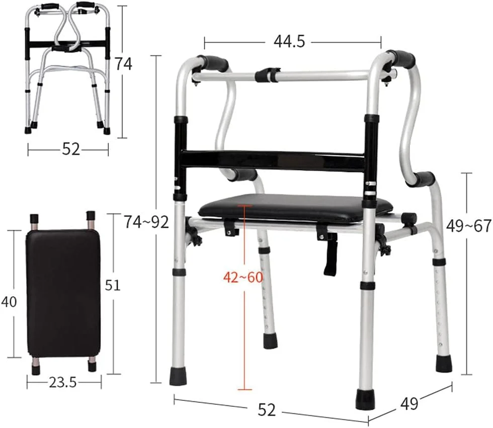 واکر سالمندان Zxqiang، تکیه گاه بازو، عصا کمکی سالمندان، ترولی سالمندان، تمرین چند منظوره اندام تحتانی، 8 سطح تنظیم ارتفاع، با کیف نگهداری، دو چرخ با بالشتک واکر سالمندان Zxqiang، تکیه گاه بازو، عصا کمکی سالمندان، ترولی سالمندان، تمرین چند منظوره اندام تحتانی، 8 سطح تنظیم ارتفاع، با کیف نگهداری، دو چرخ با بالشتک