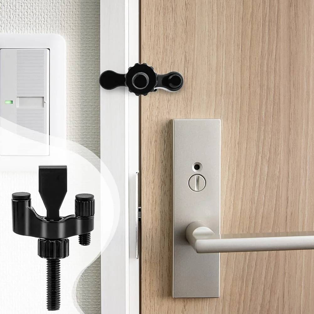 قفل درب Jaeskeclip، قفل ضد سرقت، قفل درب مسافرتی، قفل آپارتمان، قفل درب محافظ امنیت خانه از داخل برای حریم خصوصی و ایمنی بیشتر (مشکی)