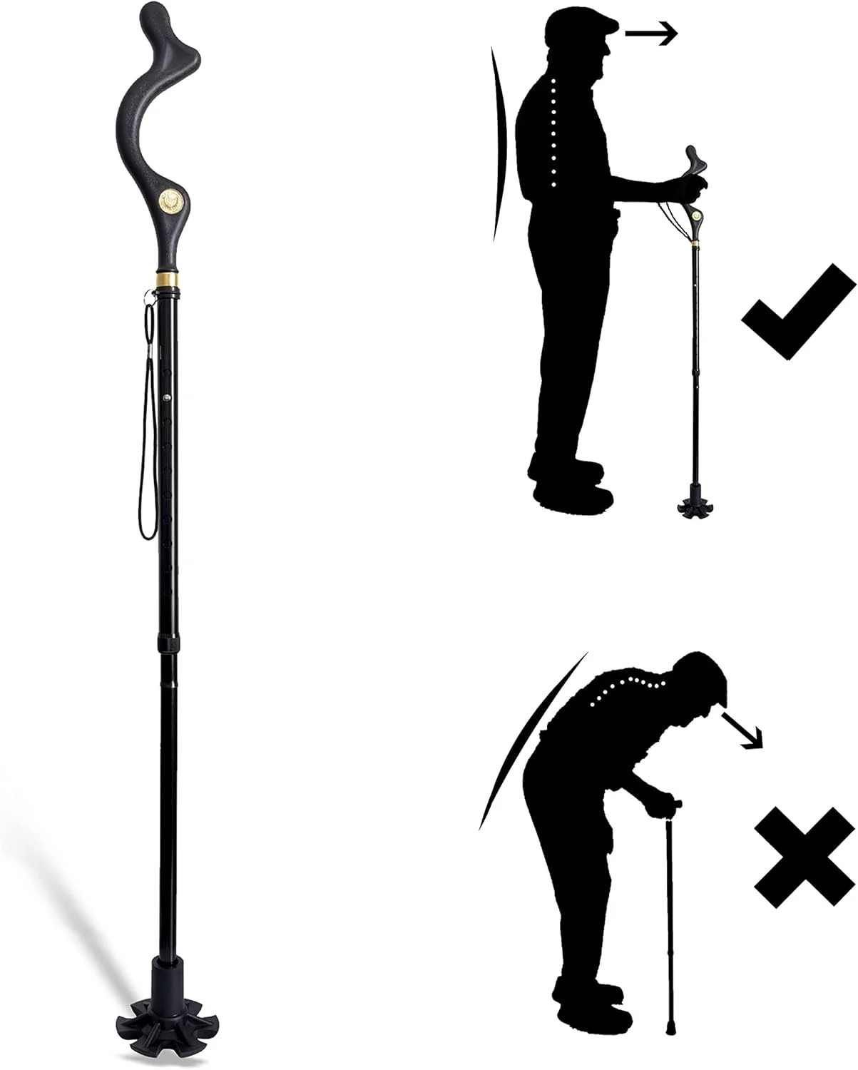 عصای تاشو یینگ هسنگ، عصای زیر بغل سالمندان، عصای پیاده روی برای مردان و زنان، ایمن، سبک وزن، ارتفاع قابل تنظیم، خودایستا، کشش 360 درجه، عصای ضد لغزش عصای تاشو یینگ هسنگ، عصای زیر بغل سالمندان، عصای پیاده روی برای مردان و زنان، ایمن، سبک وزن، ارتفاع قابل تنظیم، خودایستا، کشش 360 درجه، عصای ضد لغزش