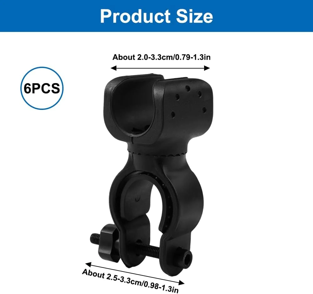 بسته 6 عددی نگهدارنده عصا زورویگزال، چرخش 360 درجه، لوازم جانبی رولیتور پایدار و ایمن، نگهدارنده عصا زیر بغل، برای رولیتور، واکر، ویلچر