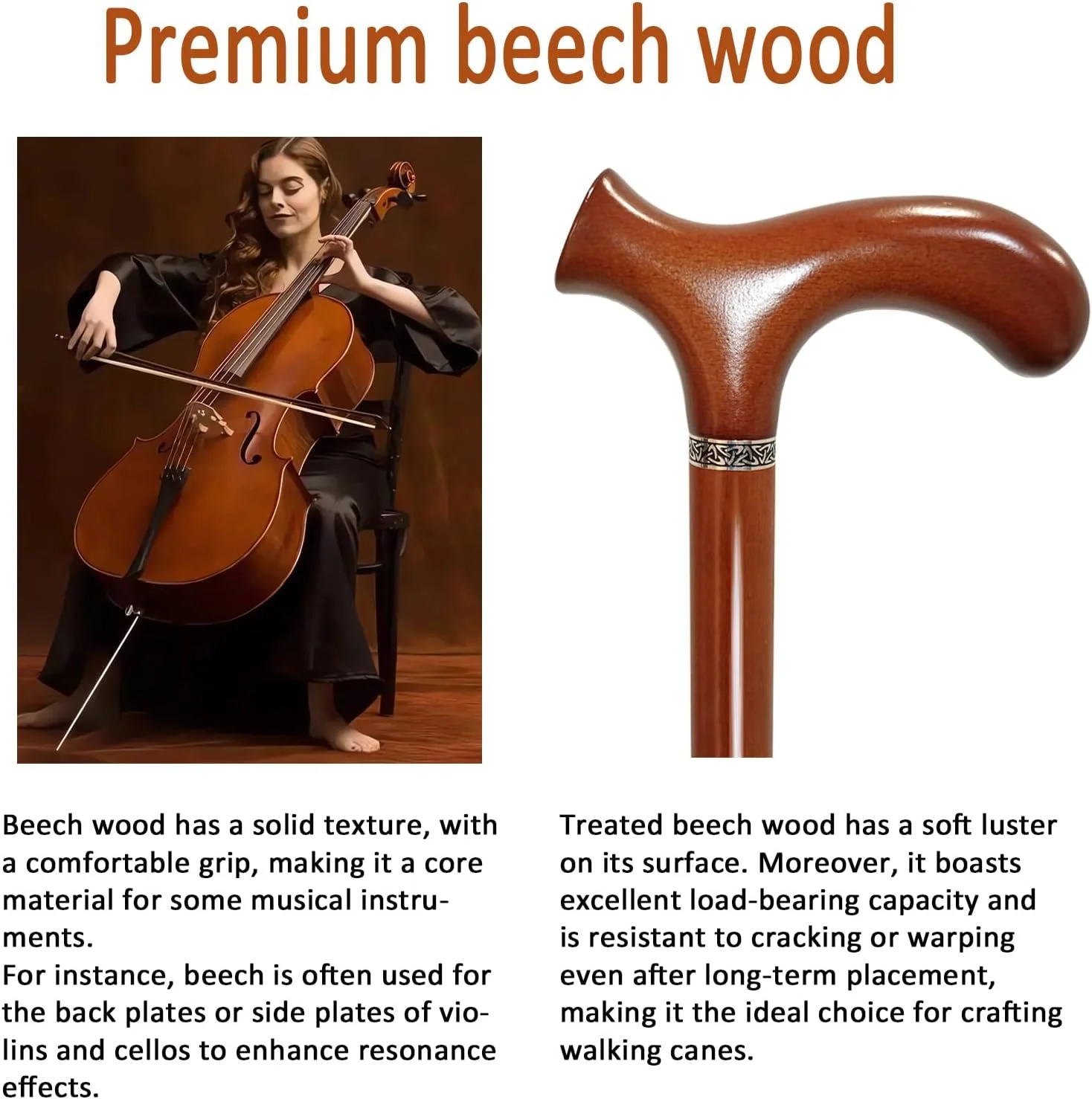 عصای چوبی پیاده روی YIVIYAR برای آقایان و بانوان، عصای چوبی دست ساز با دسته ارگونومیک، چوب دستی های کمکی حمایتی برای سالمندان عصای چوبی پیاده روی YIVIYAR برای آقایان و بانوان، عصای چوبی دست ساز با دسته ارگونومیک، چوب دستی های کمکی حمایتی برای سالمندان