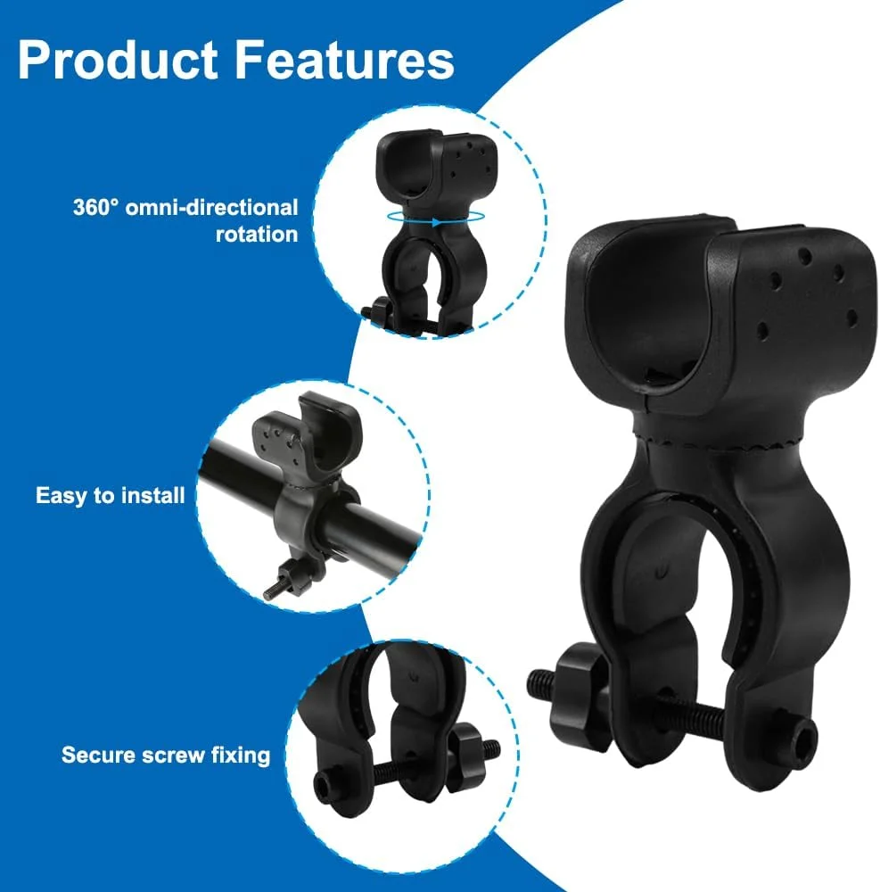 بسته 6 عددی نگهدارنده عصا زورویگزال، چرخش 360 درجه، لوازم جانبی رولیتور پایدار و ایمن، نگهدارنده عصا زیر بغل، برای رولیتور، واکر، ویلچر