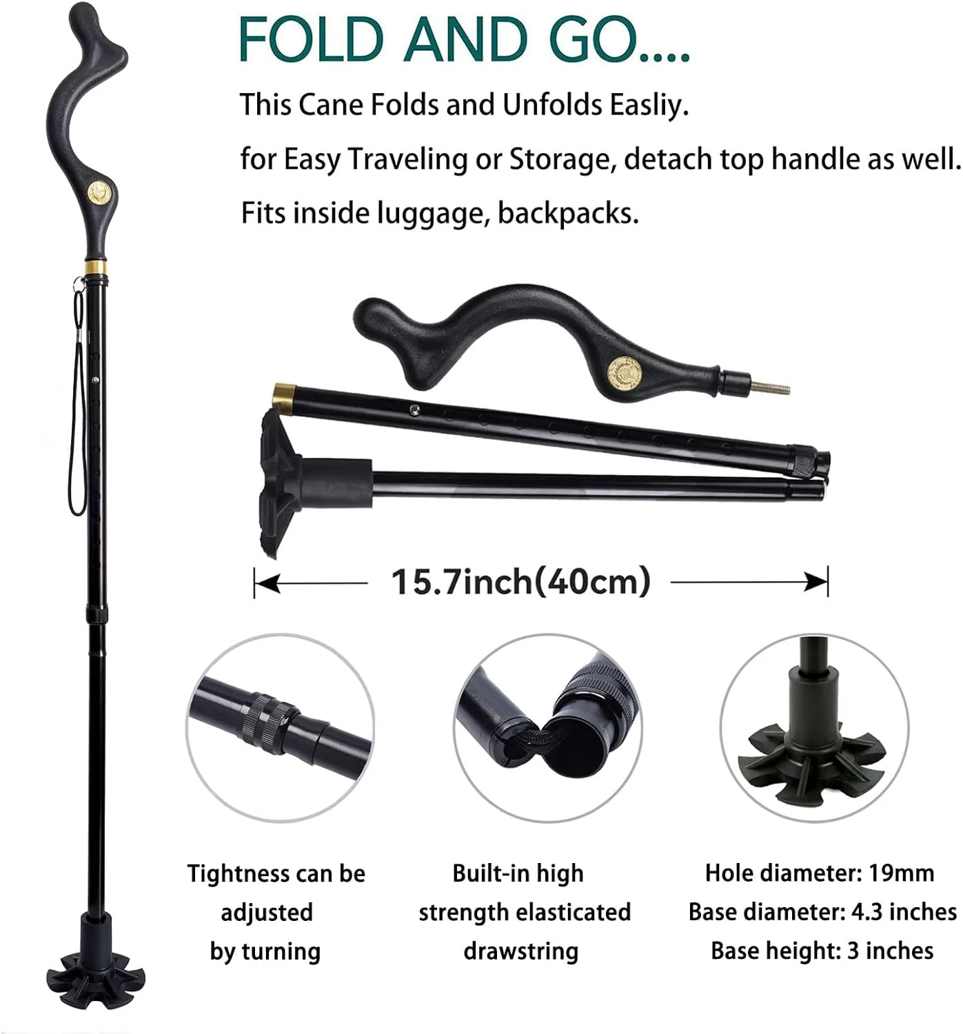 عصای تاشو یینگ هسنگ، عصای زیر بغل سالمندان، عصای پیاده روی برای مردان و زنان، ایمن، سبک وزن، ارتفاع قابل تنظیم، خودایستا، کشش 360 درجه، عصای ضد لغزش عصای تاشو یینگ هسنگ، عصای زیر بغل سالمندان، عصای پیاده روی برای مردان و زنان، ایمن، سبک وزن، ارتفاع قابل تنظیم، خودایستا، کشش 360 درجه، عصای ضد لغزش