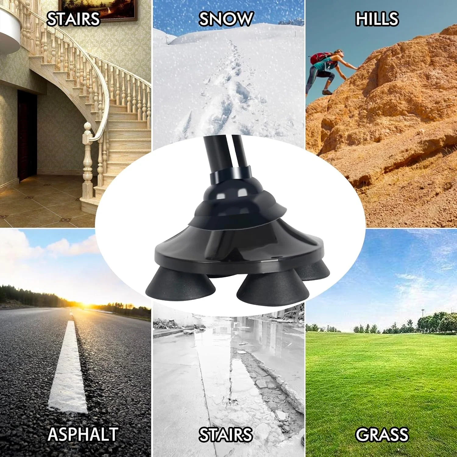 عصای پیاده روی تاشو Ycpasta، مقاوم، چرخش 360 درجه قسمت پایین، چراغ LED قابل تنظیم، دسته دوم برای ایستادن، عصا پیاده روی، عصای تاشو برای آقایان و بانوان عصای پیاده روی تاشو Ycpasta، مقاوم، چرخش 360 درجه قسمت پایین، چراغ LED قابل تنظیم، دسته دوم برای ایستادن، عصا پیاده روی، عصای تاشو برای آقایان و بانوان