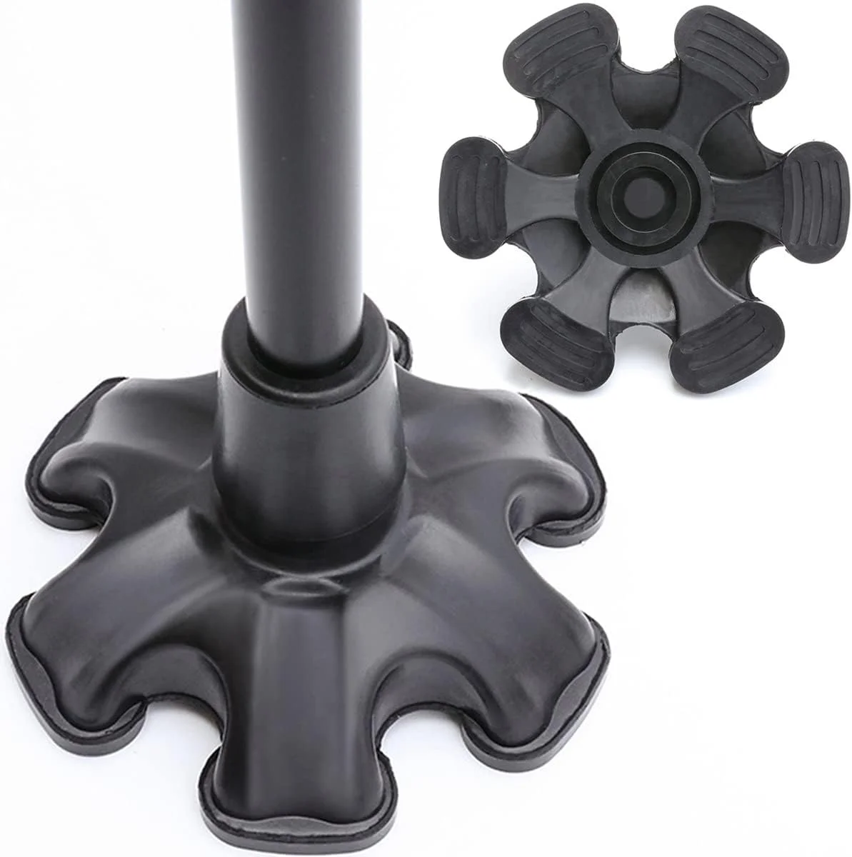 نوک عصا YAMTHR با پایه لاستیکی 6 نقطه اتکا برای عصاهای پیاده روی با شفت 3/4 اینچ، خودایستا، ضد لغزش، اتصال جهانی 6 پایه برای عصا نوک عصا YAMTHR با پایه لاستیکی 6 نقطه اتکا برای عصاهای پیاده روی با شفت 3/4 اینچ، خودایستا، ضد لغزش، اتصال جهانی 6 پایه برای عصا