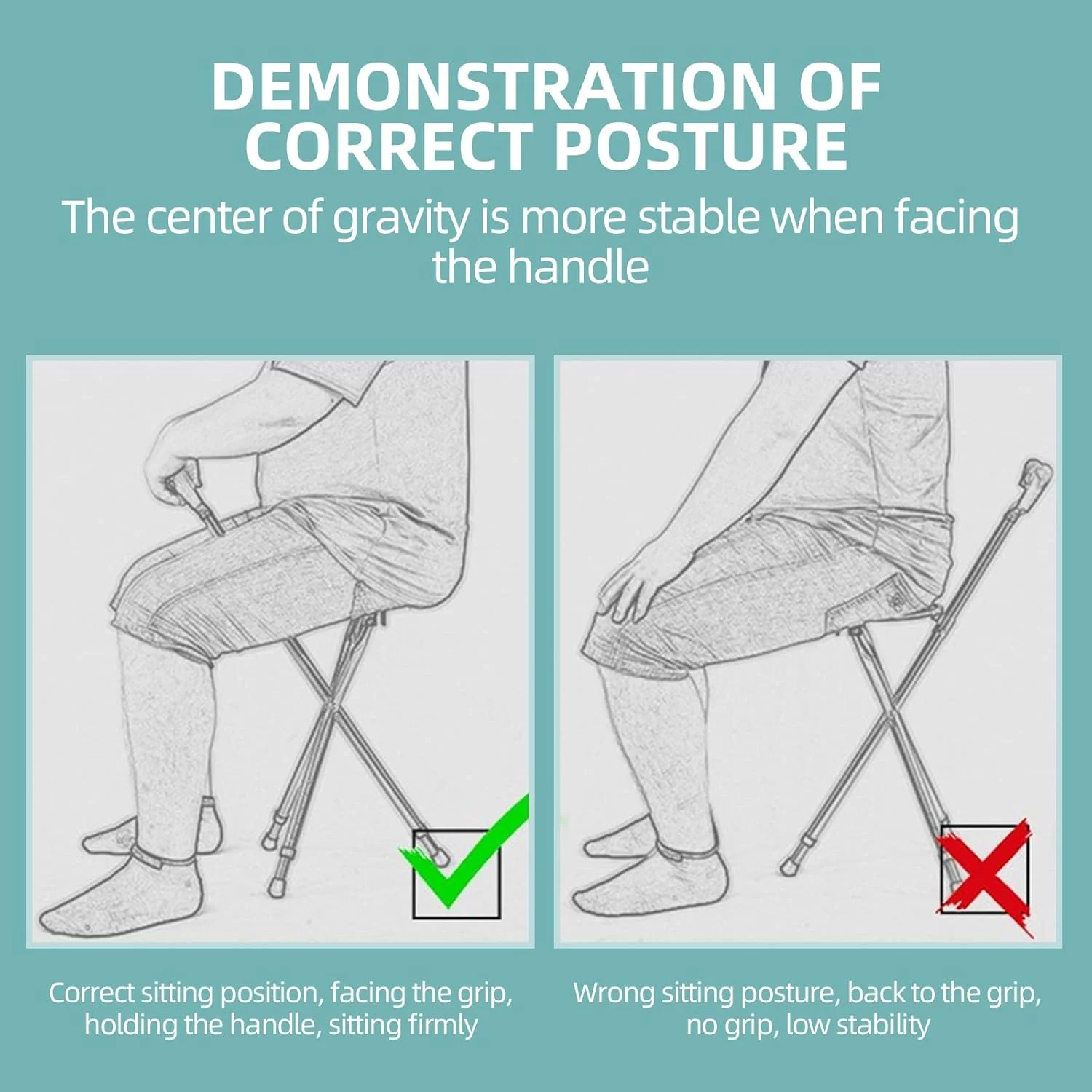 عصا تاشو Yayayo با صندلی، تحمل وزن 200 کیلوگرم، عصای پیاده روی با قابلیت تنظیم ارتفاع، صندلی عصایی با دسته مات و ماساژ سنگ درمانی مغناطیسی عصا تاشو Yayayo با صندلی، تحمل وزن 200 کیلوگرم، عصای پیاده روی با قابلیت تنظیم ارتفاع، صندلی عصایی با دسته مات و ماساژ سنگ درمانی مغناطیسی