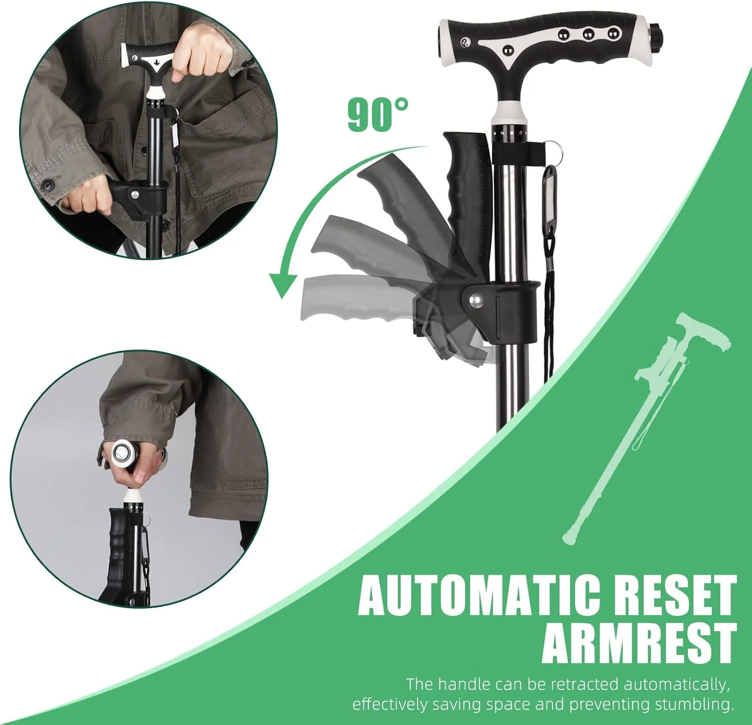 عصای پیاده روی با تحمل وزن 200 کیلوگرم برای مردان و زنان، آلیاژ آلومینیوم سبک وزن، عصای پیاده روی قابل تنظیم ارتفاع، عصای تاشو سنگین وزن با قابلیت ایستادن آزاد با LED برای سالمندان و بزرگسالان عصای پیاده روی با تحمل وزن 200 کیلوگرم برای مردان و زنان، آلیاژ آلومینیوم سبک وزن، عصای پیاده روی قابل تنظیم ارتفاع، عصای تاشو سنگین وزن با قابلیت ایستادن آزاد با LED برای سالمندان و بزرگسالان