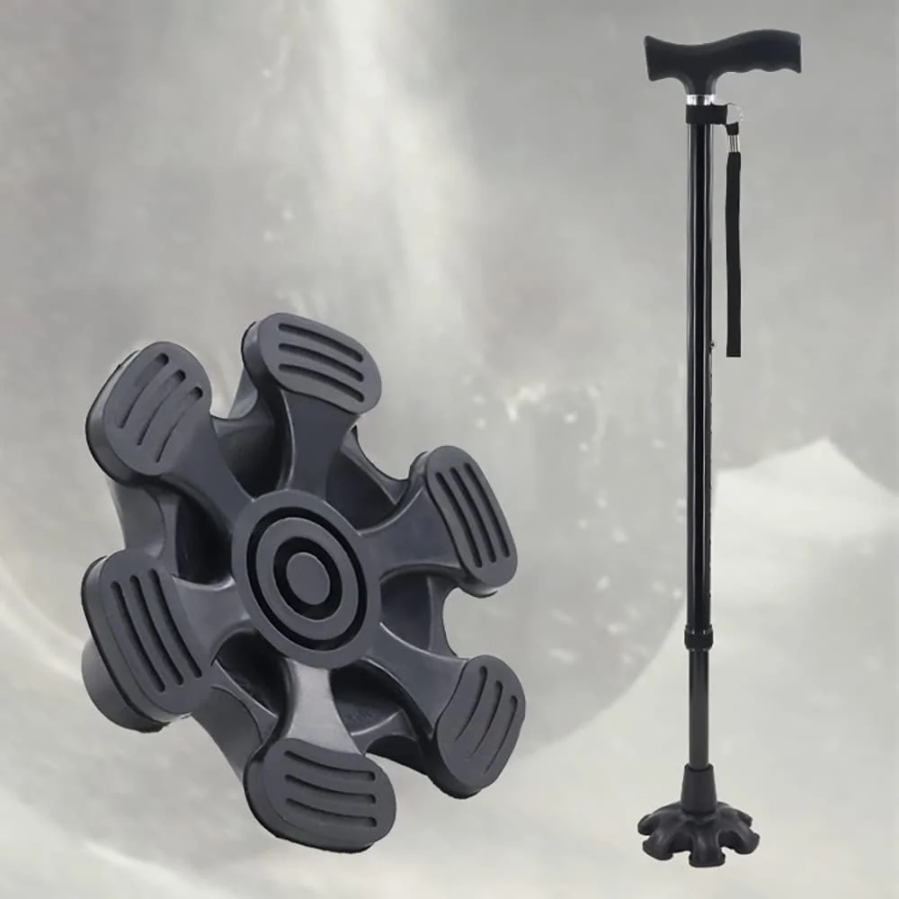 نوک عصا YAMTHR با پایه لاستیکی 6 نقطه اتکا برای عصاهای پیاده روی با شفت 3/4 اینچ، خودایستا، ضد لغزش، اتصال جهانی 6 پایه برای عصا نوک عصا YAMTHR با پایه لاستیکی 6 نقطه اتکا برای عصاهای پیاده روی با شفت 3/4 اینچ، خودایستا، ضد لغزش، اتصال جهانی 6 پایه برای عصا