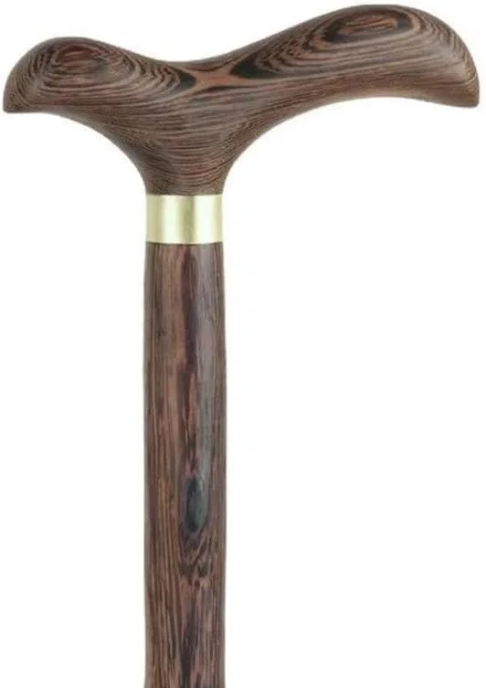 عصای پیاده روی چوبی برای مردان، زنان و سالمندان، قهوه ای چوبی