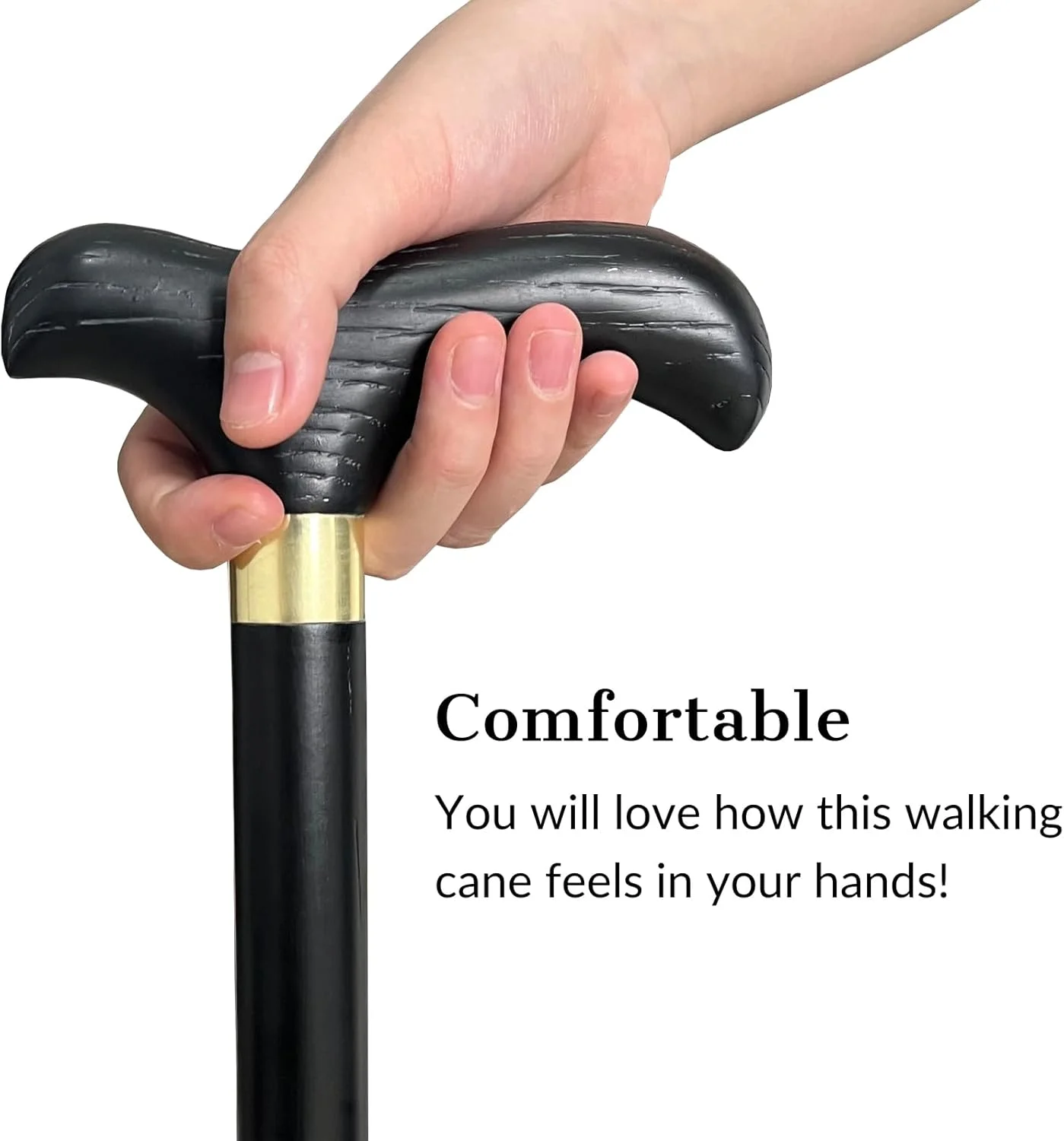 عصا چوبی دست ساز، عصاهای پیاده روی شیک از چوب سخت با بند مچی و نوک لاستیکی - 91 سانتی متر عصا چوبی دست ساز، عصاهای پیاده روی شیک از چوب سخت با بند مچی و نوک لاستیکی - 91 سانتی متر