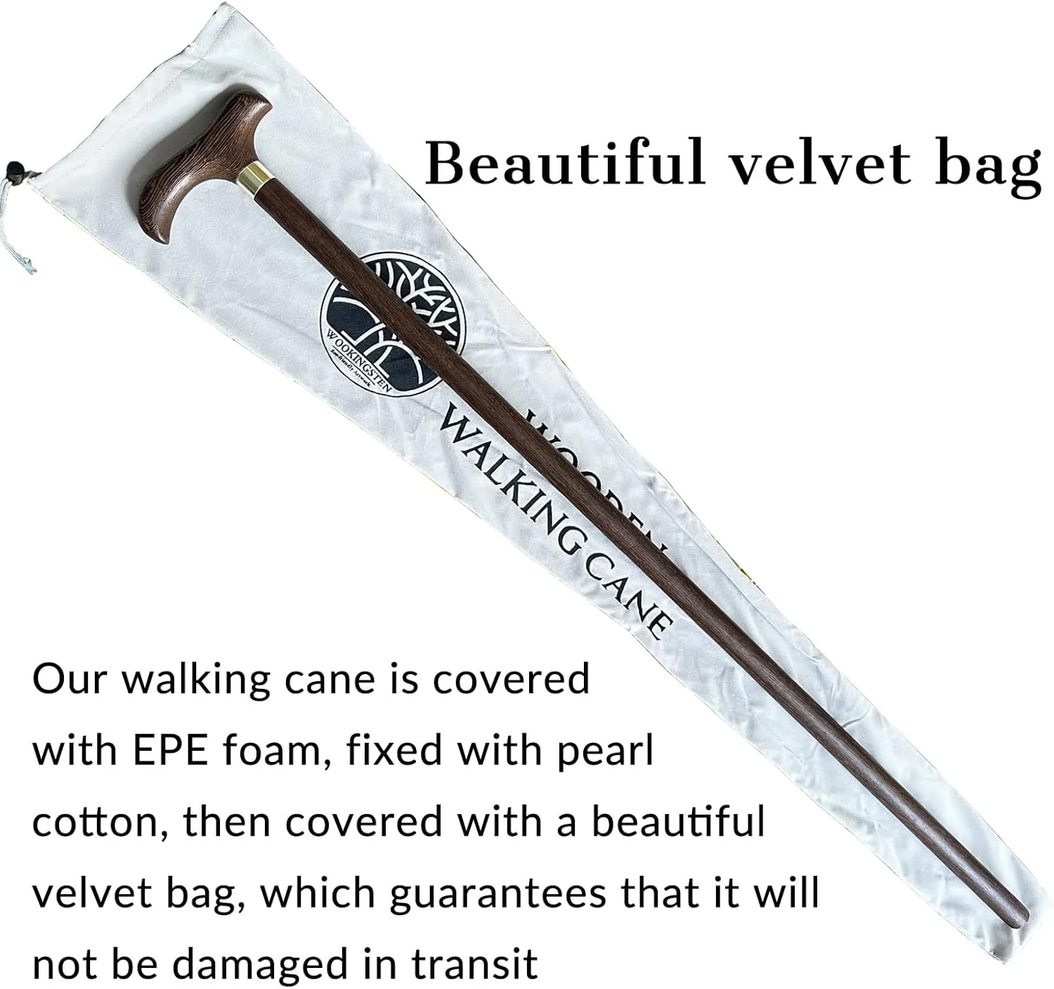 عصای پیاده روی چوبی دست ساز برای مردان و زنان، عصای چوبی شیک و طبیعی با بند مچی و نوک لاستیکی - 91 سانتی متر عصای پیاده روی چوبی دست ساز برای مردان و زنان، عصای چوبی شیک و طبیعی با بند مچی و نوک لاستیکی - 91 سانتی متر