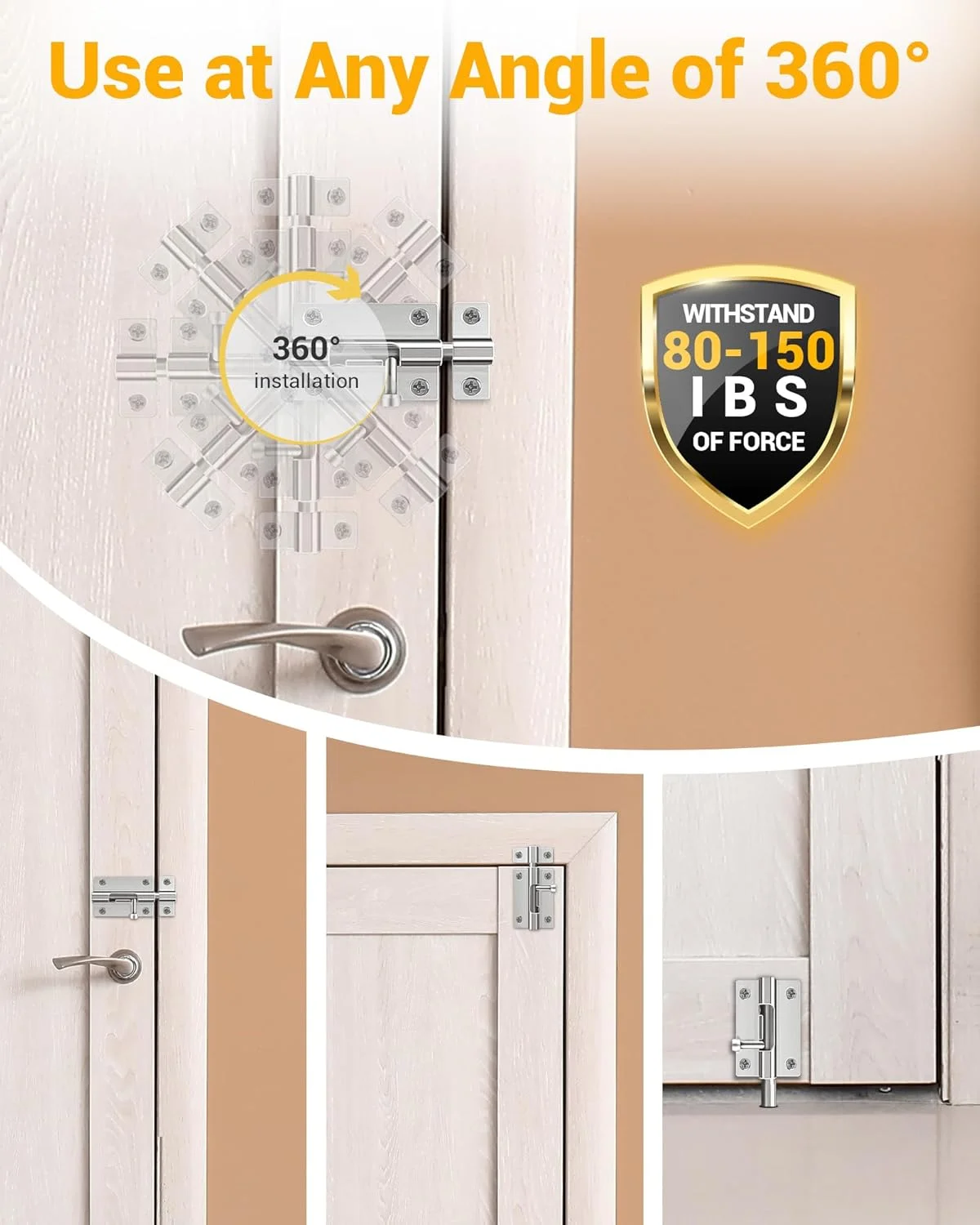 قفل کشویی درب امنیتی HELEMAN، قفل درب حمام بدون کلید، قفل درب کشویی استیل ضد زنگ ضخیم شده، نصب آسان دروازه، قفل کشویی با 12 پیچ (2 عدد) قفل کشویی درب امنیتی HELEMAN، قفل درب حمام بدون کلید، قفل درب کشویی استیل ضد زنگ ضخیم شده، نصب آسان دروازه، قفل کشویی با 12 پیچ (2 عدد)