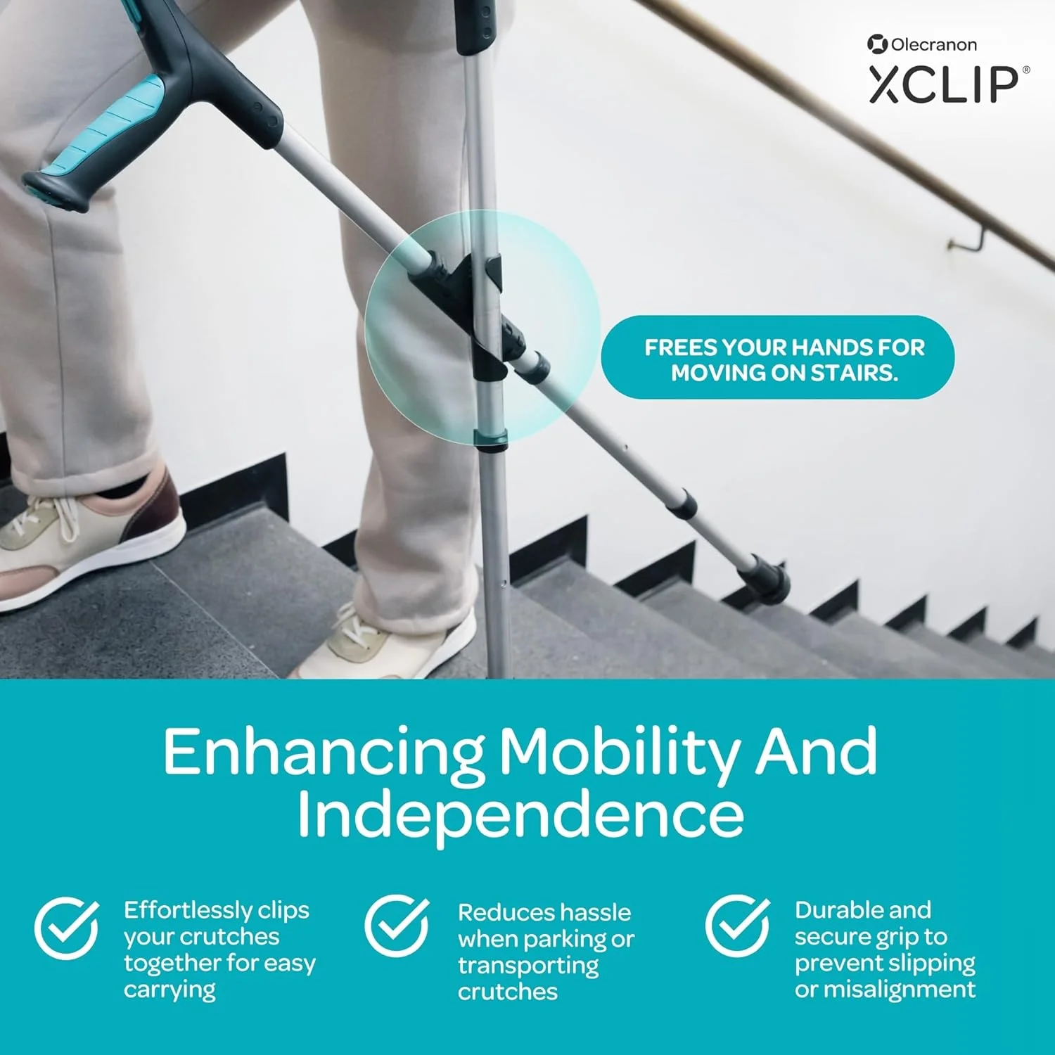 نگهدارنده عصای زیر بغل XCLIP برای عصاهای گرد با دور 64-72 میلی متر، طراحی X شکل - نگهدارنده عصای پیاده روی سبک وزن و قابل حمل - لوازم جانبی عصای زیر بغل با کاربری آسان نگهدارنده عصای زیر بغل XCLIP برای عصاهای گرد با دور 64-72 میلی متر، طراحی X شکل - نگهدارنده عصای پیاده روی سبک وزن و قابل حمل - لوازم جانبی عصای زیر بغل با کاربری آسان