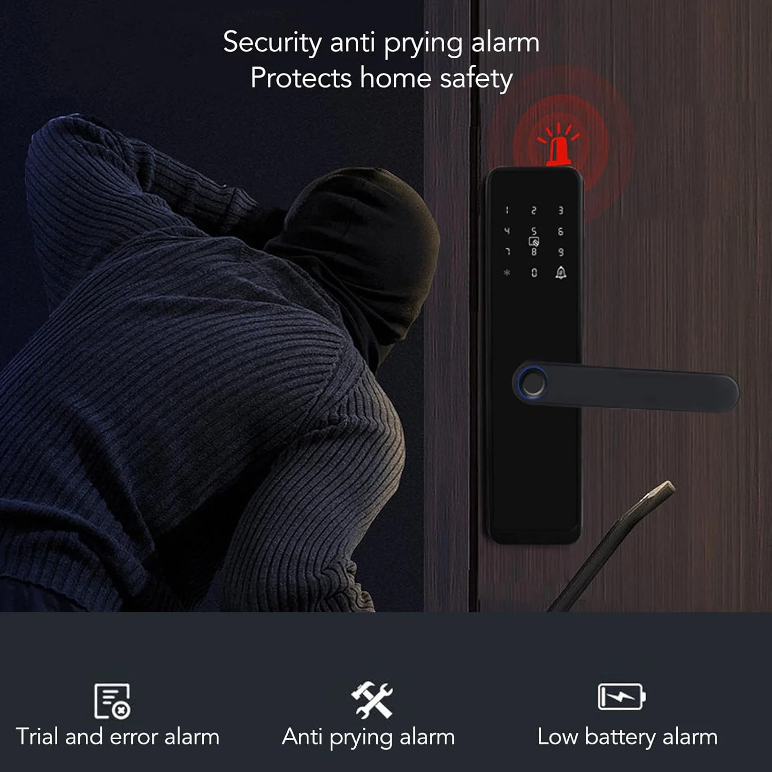 قفل اثر انگشت هوشمند با طراحی یکپارچه و امنیت بالا برای ضد سرقت - لوازم جانبی ایمنی جعبه/روکش