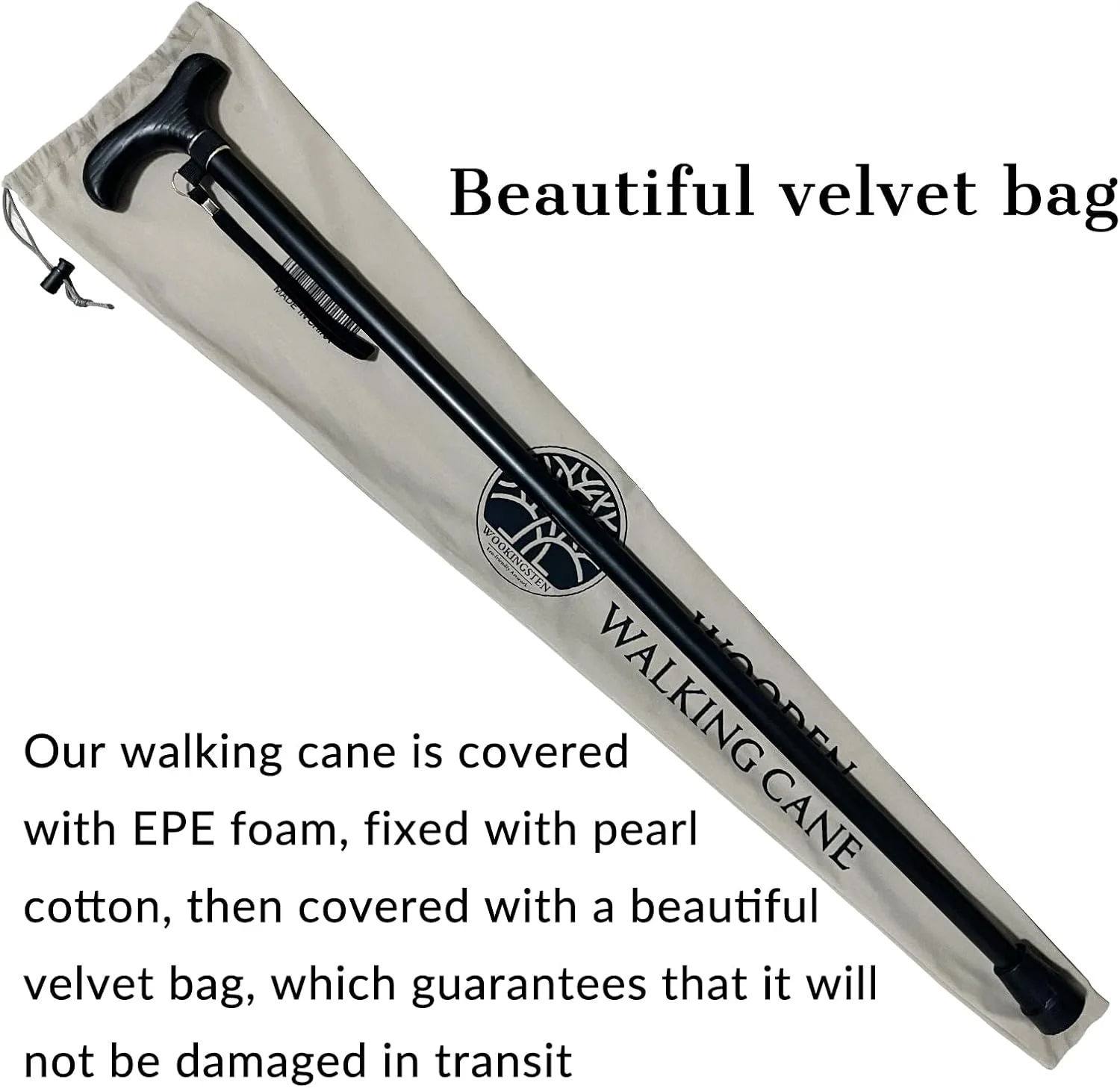 عصا چوبی دست ساز، عصاهای پیاده روی شیک از چوب سخت با بند مچی و نوک لاستیکی - 91 سانتی متر عصا چوبی دست ساز، عصاهای پیاده روی شیک از چوب سخت با بند مچی و نوک لاستیکی - 91 سانتی متر