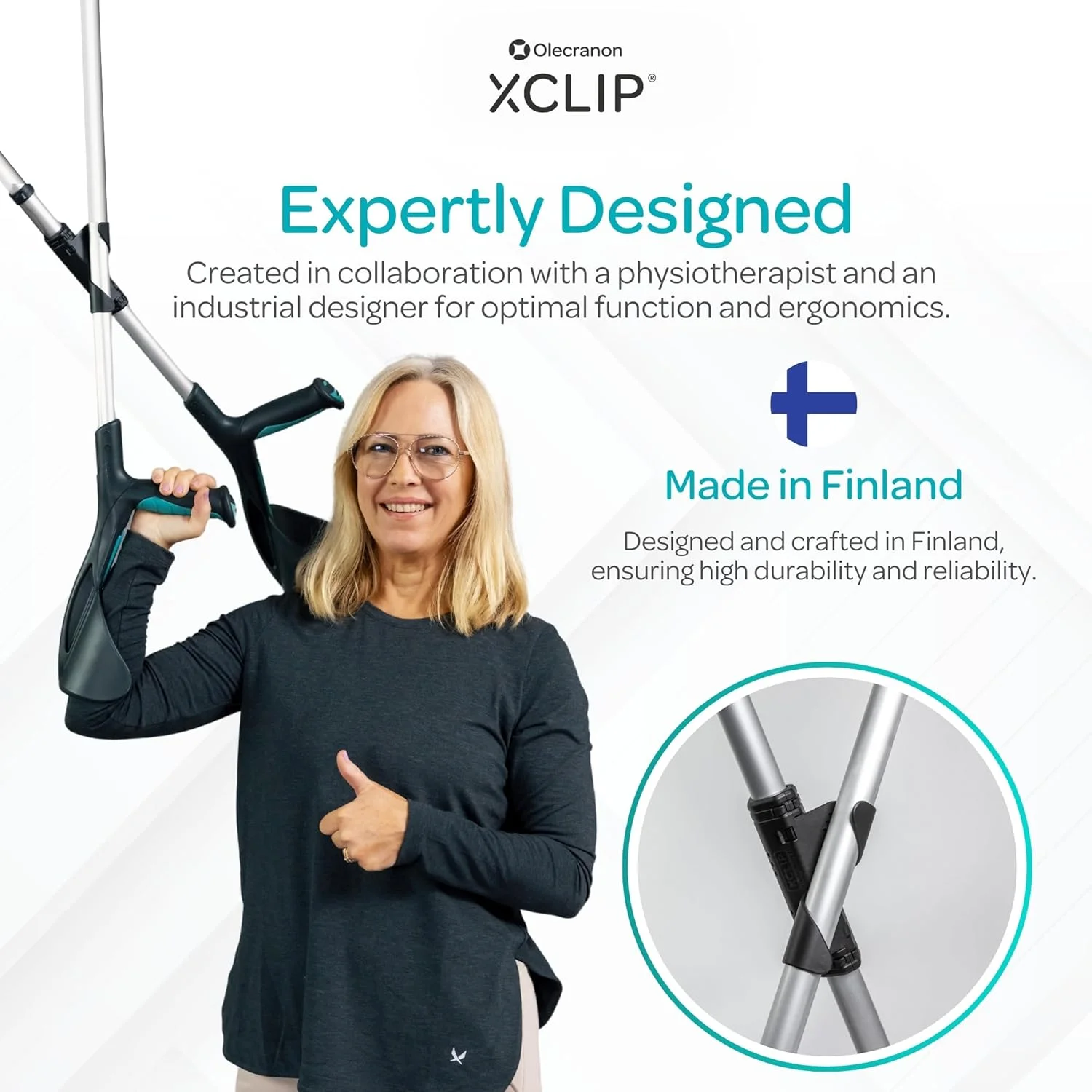 نگهدارنده عصای زیر بغل XCLIP برای عصاهای گرد با دور 64-72 میلی متر، طراحی X شکل - نگهدارنده عصای پیاده روی سبک وزن و قابل حمل - لوازم جانبی عصای زیر بغل با کاربری آسان نگهدارنده عصای زیر بغل XCLIP برای عصاهای گرد با دور 64-72 میلی متر، طراحی X شکل - نگهدارنده عصای پیاده روی سبک وزن و قابل حمل - لوازم جانبی عصای زیر بغل با کاربری آسان