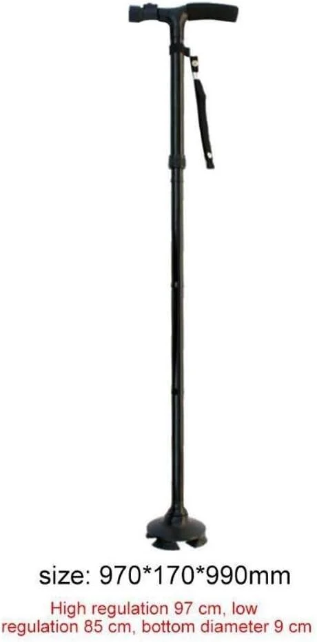 عصای پیاده روی سالمندان XYSQWZ، عصای تاشو آلیاژ آلومینیوم با چراغ LED و پایه 4 سر گردان، عصای کوهنوردی ایمن، عصای سبک وزن تلسکوپی برای استقلال سالمندان عصای پیاده روی سالمندان XYSQWZ، عصای تاشو آلیاژ آلومینیوم با چراغ LED و پایه 4 سر گردان، عصای کوهنوردی ایمن، عصای سبک وزن تلسکوپی برای استقلال سالمندان