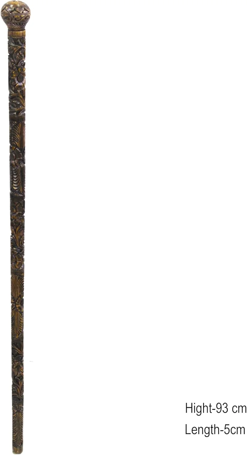 عصای تاشو چوبی منبت کاری شده با سر گرد Latas برای مردان/زنان/یونیسکس-03 عصای تاشو چوبی منبت کاری شده با سر گرد Latas برای مردان/زنان/یونیسکس-03