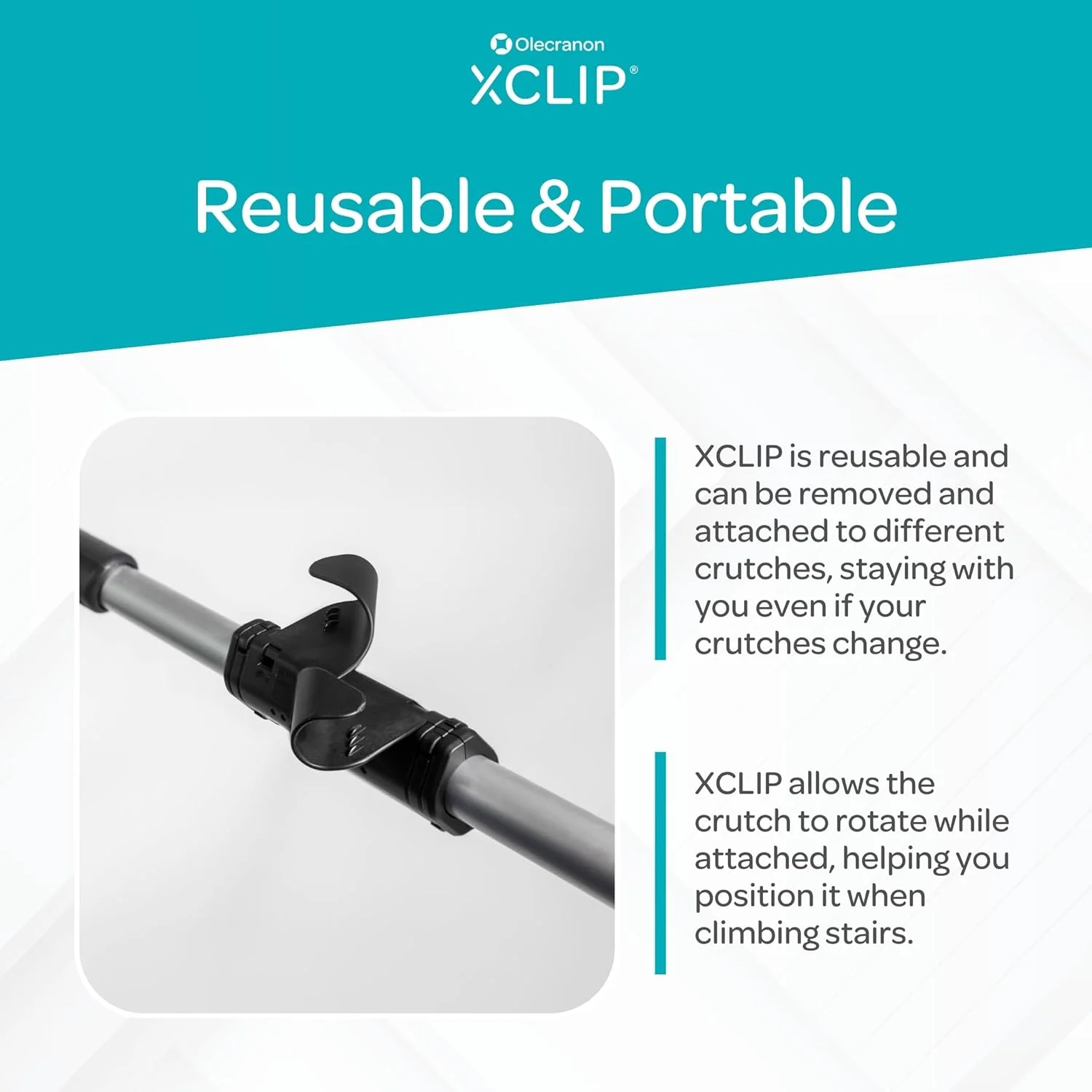 نگهدارنده عصای زیر بغل XCLIP برای عصاهای گرد با دور 64-72 میلی متر، طراحی X شکل - نگهدارنده عصای پیاده روی سبک وزن و قابل حمل - لوازم جانبی عصای زیر بغل با کاربری آسان نگهدارنده عصای زیر بغل XCLIP برای عصاهای گرد با دور 64-72 میلی متر، طراحی X شکل - نگهدارنده عصای پیاده روی سبک وزن و قابل حمل - لوازم جانبی عصای زیر بغل با کاربری آسان