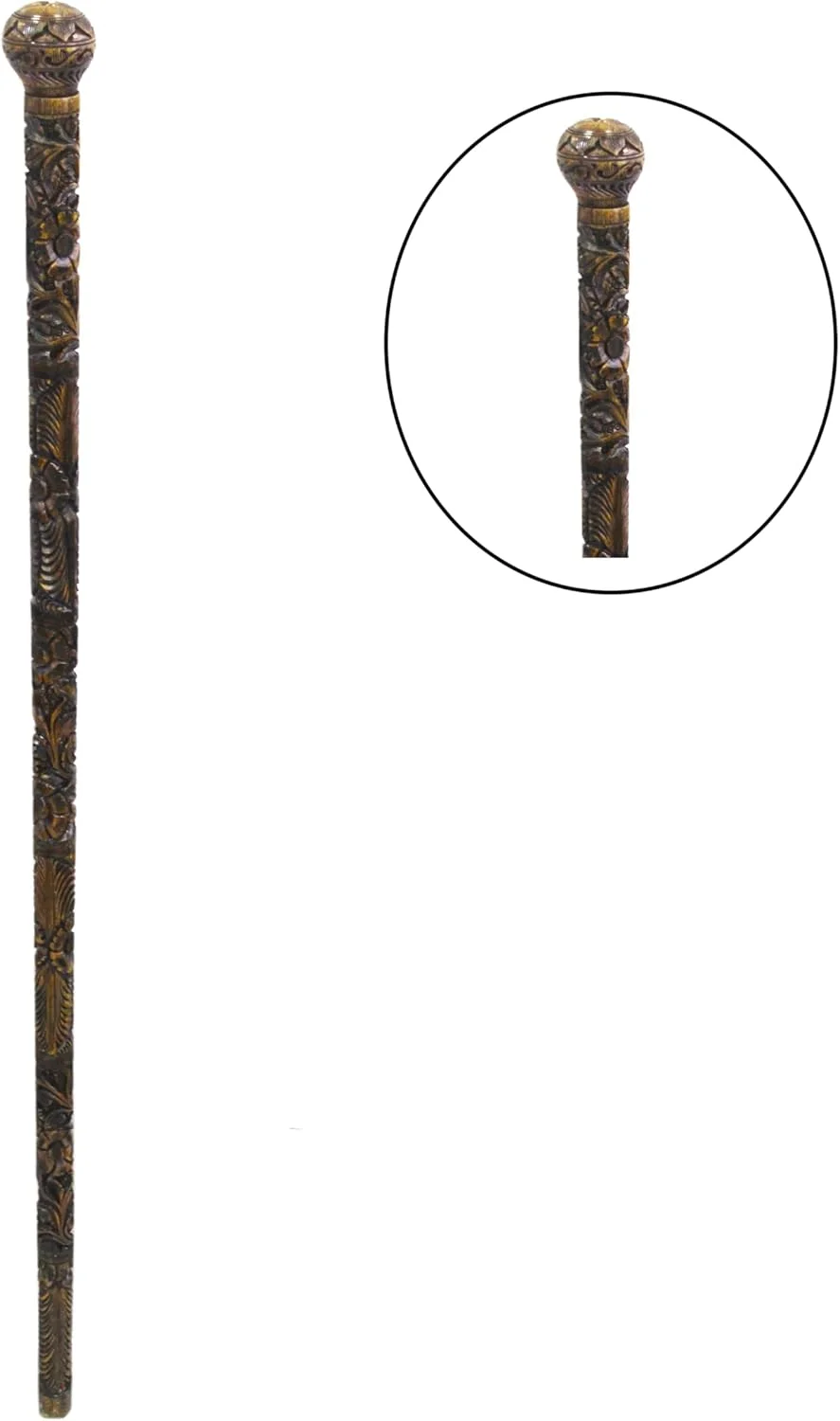 عصای تاشو چوبی منبت کاری شده با سر گرد Latas برای مردان/زنان/یونیسکس-03 عصای تاشو چوبی منبت کاری شده با سر گرد Latas برای مردان/زنان/یونیسکس-03