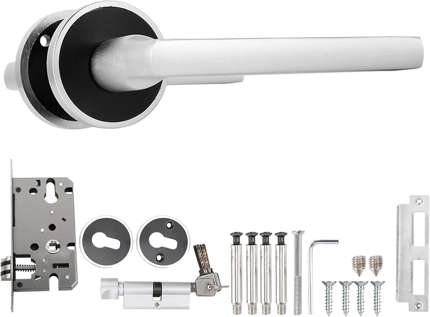 دستگیره درب قفل درب چوبی به سبک اروپایی آلومینیوم فضایی ضد زنگ ضد سرقت دستگیره درب بی صدا برای اتاق خواب حمام