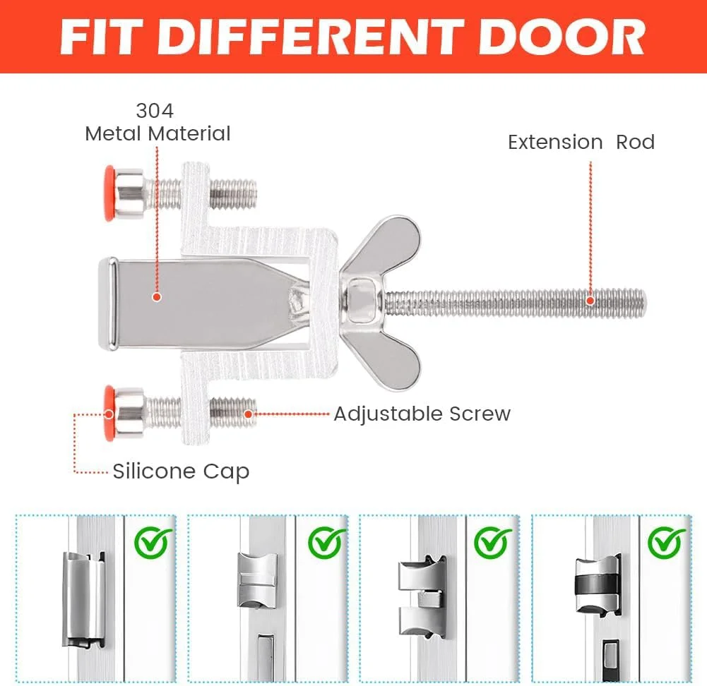 قفل درب قابل حمل سنگین، قفل درب ایمنی مسافرتی ارتقا یافته، قفل های حریم خصوصی، ایده آل برای مسافرت، خانه، هتل ها، آپارتمان ها، قفل درب دوگانه قابل تنظیم جهانی